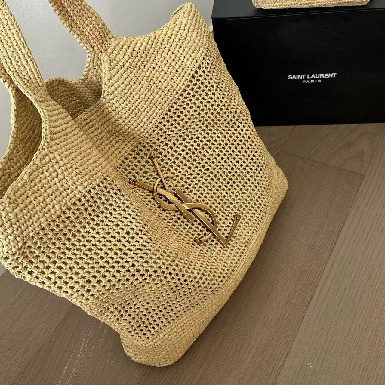 YSL織りラフィアショッピングバッグ【 50％割引+送料無料】