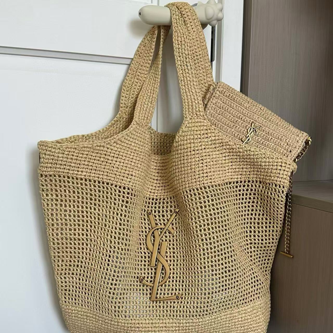 YSL織りラフィアショッピングバッグ【 50％割引+送料無料】