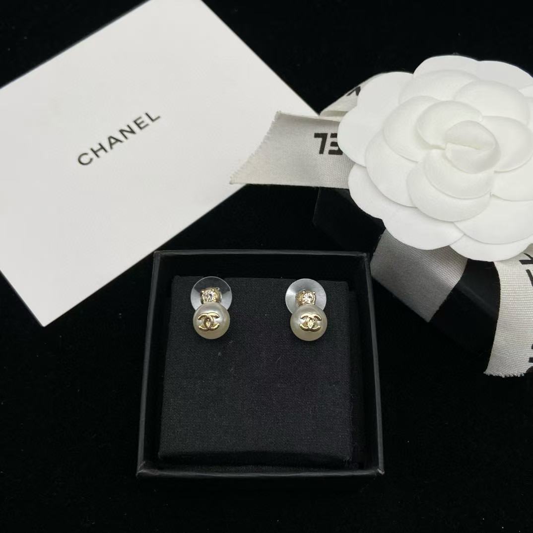 CHANE1 パールダブルCイヤリング【 50％割引+送料無料】