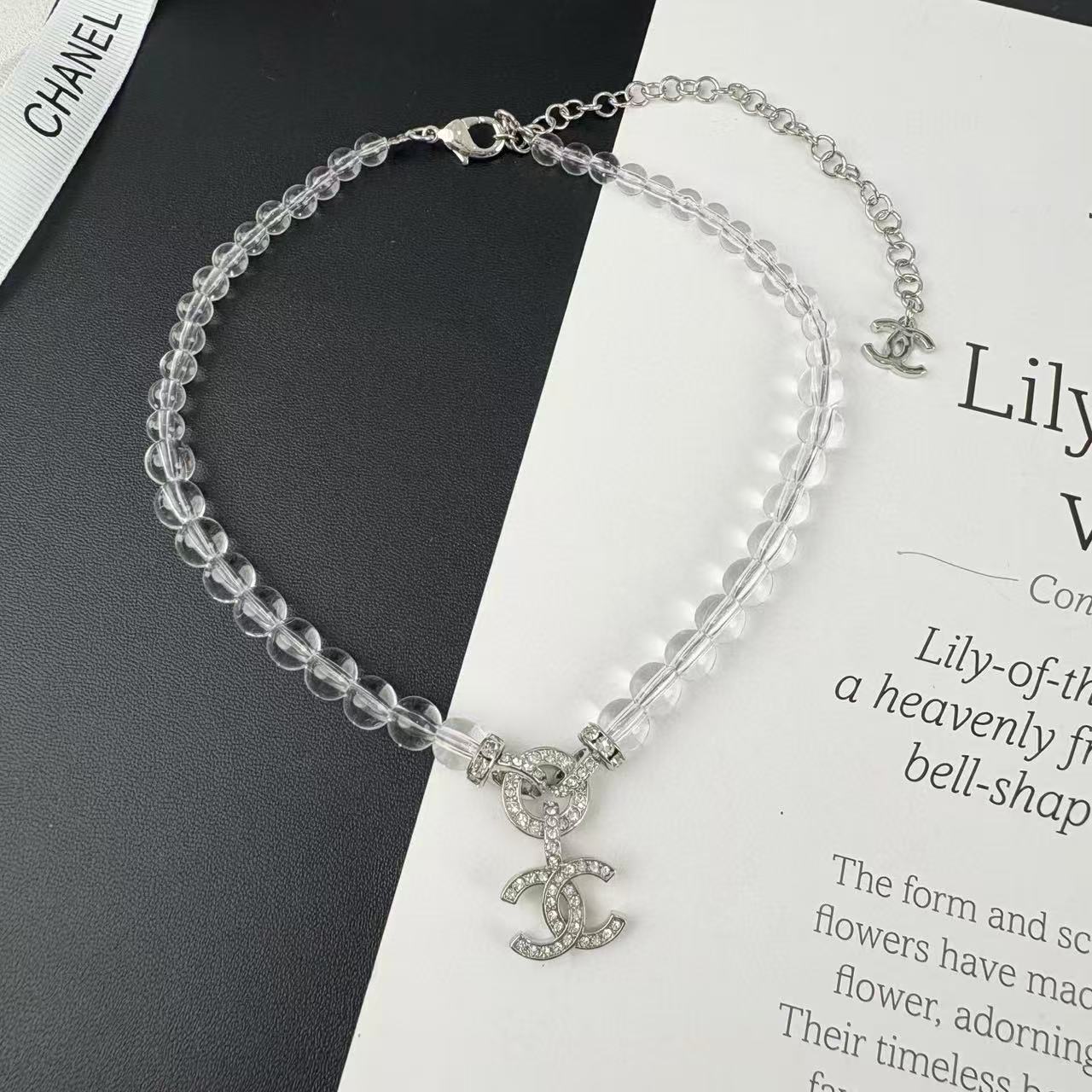 CHANE1 サークル フルダイヤモンド ダブルC ネックレス【 50％割引+送料無料】