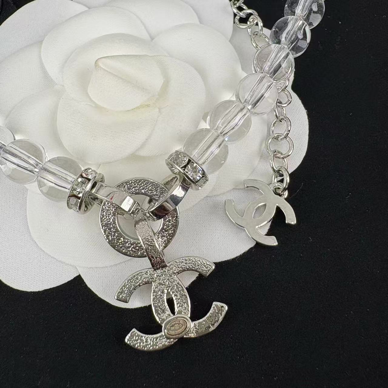 CHANE1 サークル フルダイヤモンド ダブルC ネックレス【 50％割引+送料無料】