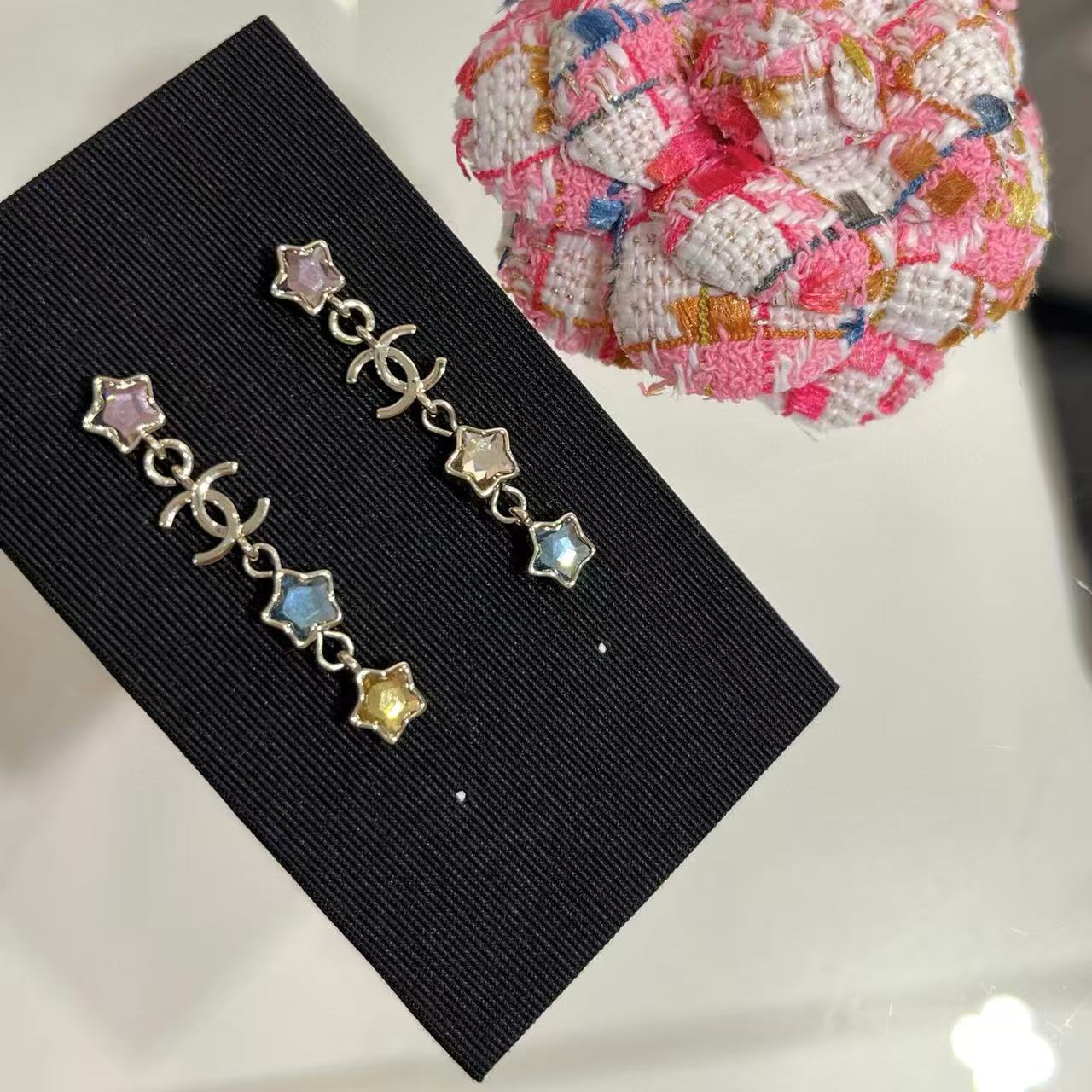 CHANE1 五芒星ダブルCイヤリング【 50％割引+送料無料】