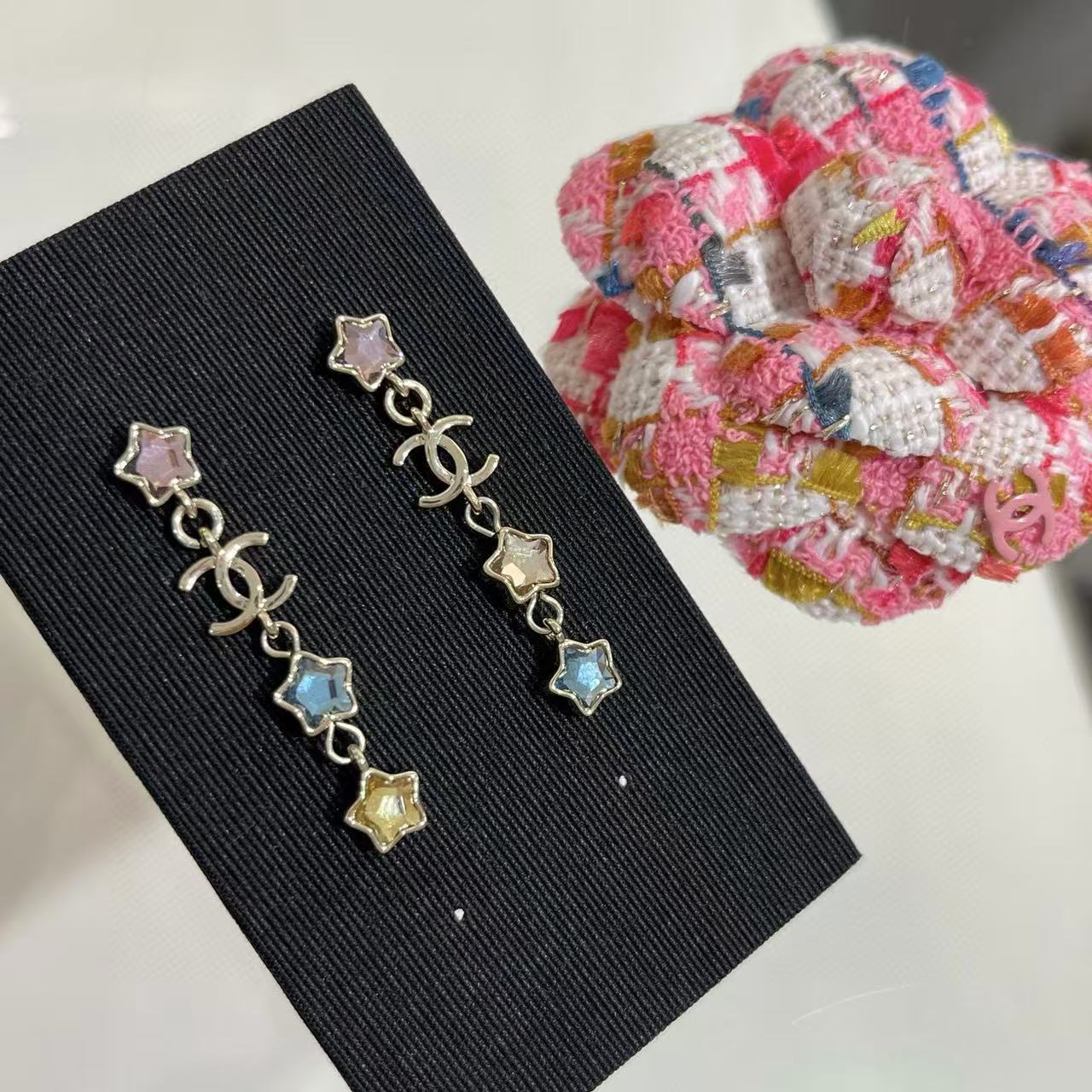 CHANE1 五芒星ダブルCイヤリング【 50％割引+送料無料】