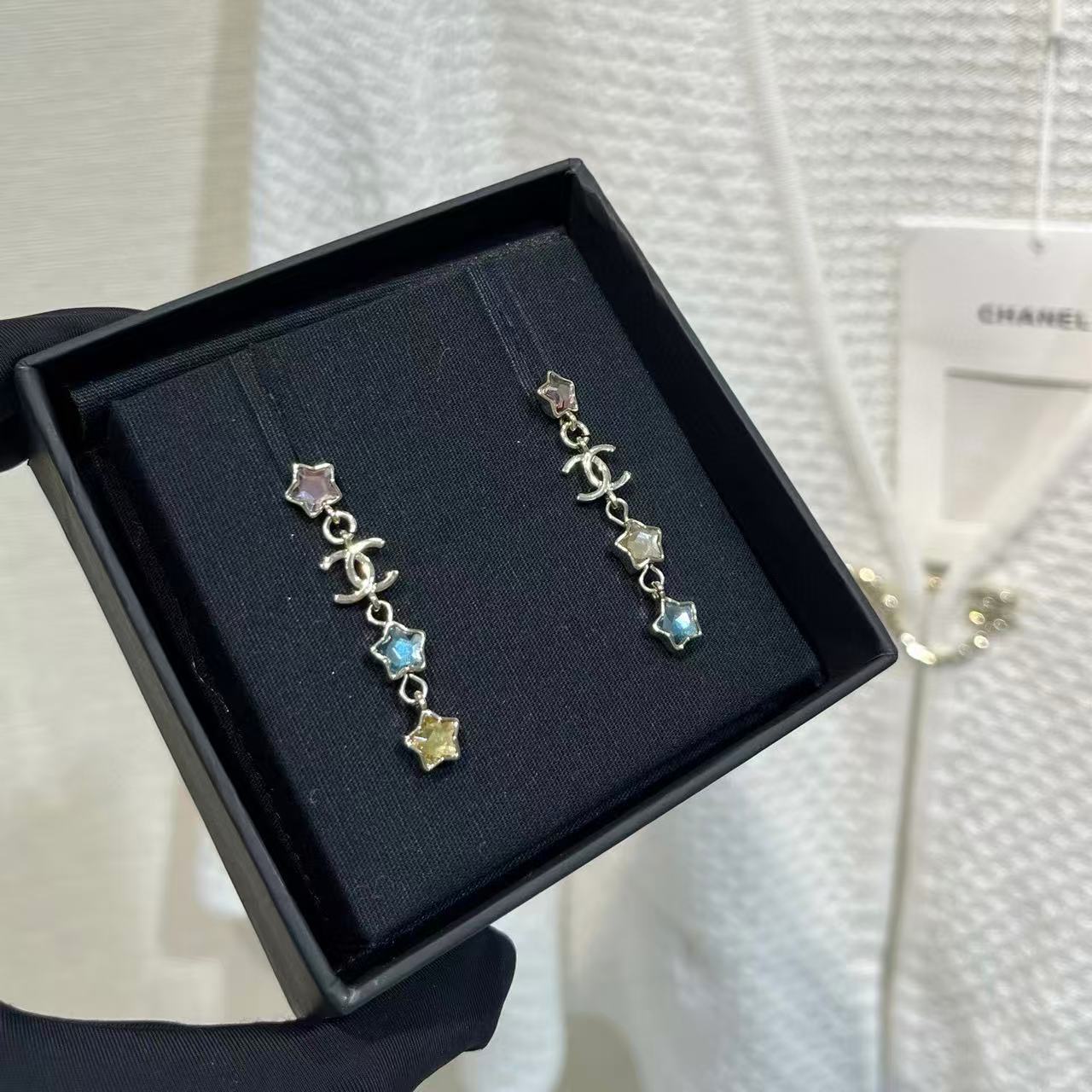 CHANE1 五芒星ダブルCイヤリング【 50％割引+送料無料】