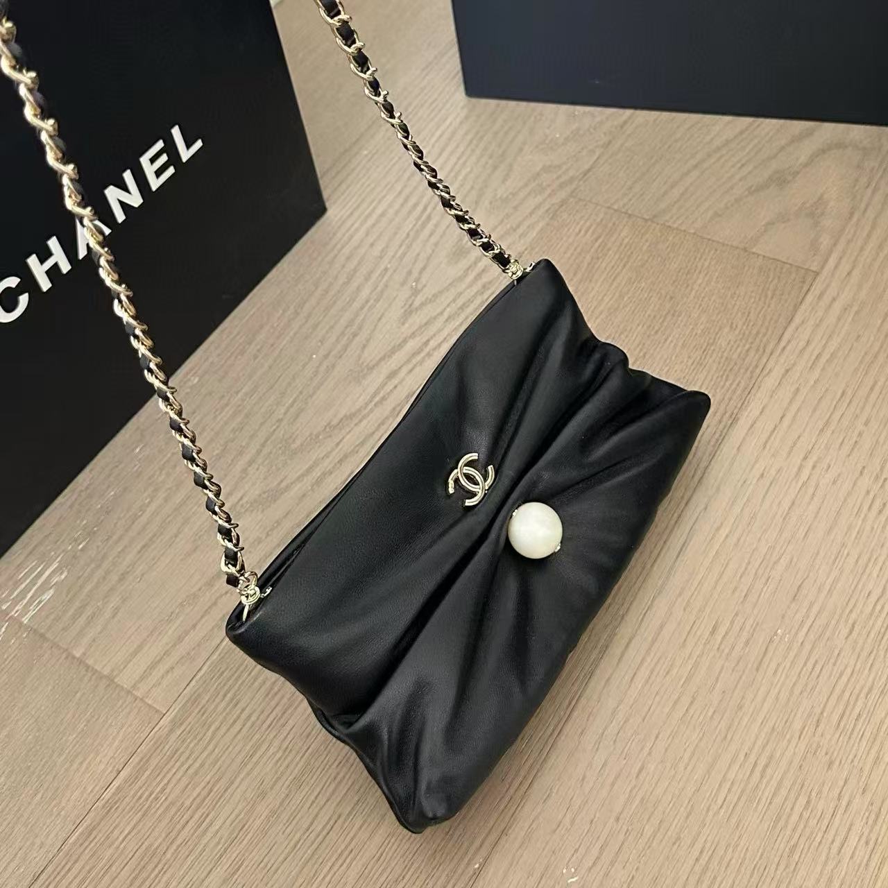 CHANE1 パールチェーンバッグ【 50％割引+送料無料】