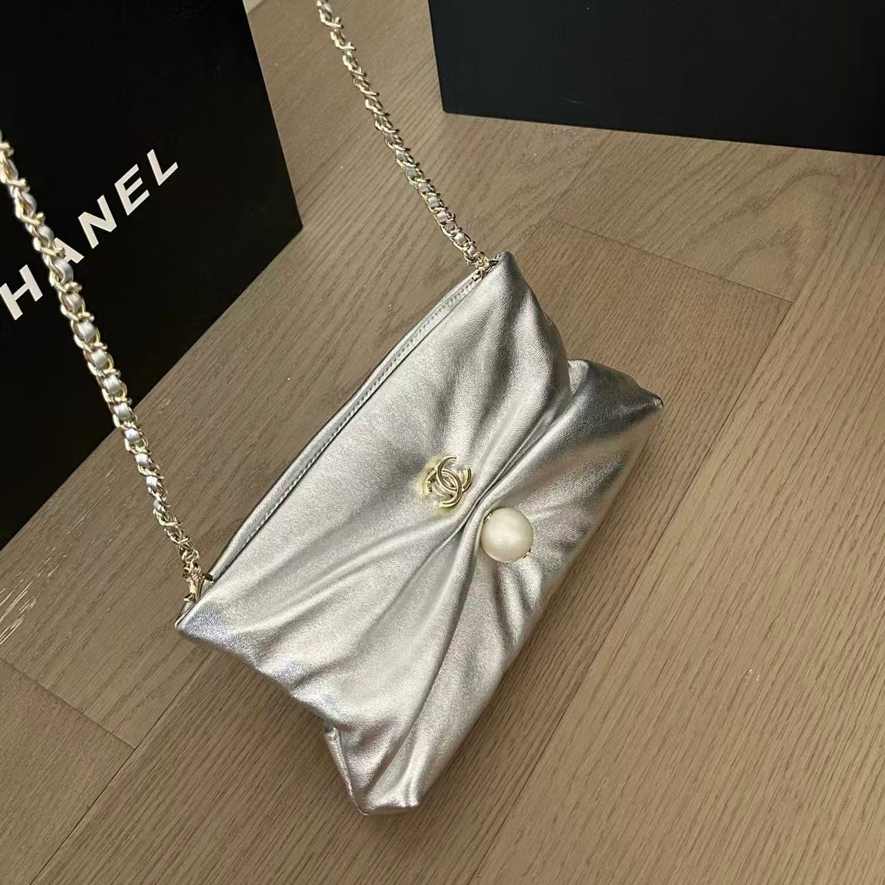CHANE1 パールチェーンバッグ【 50％割引+送料無料】