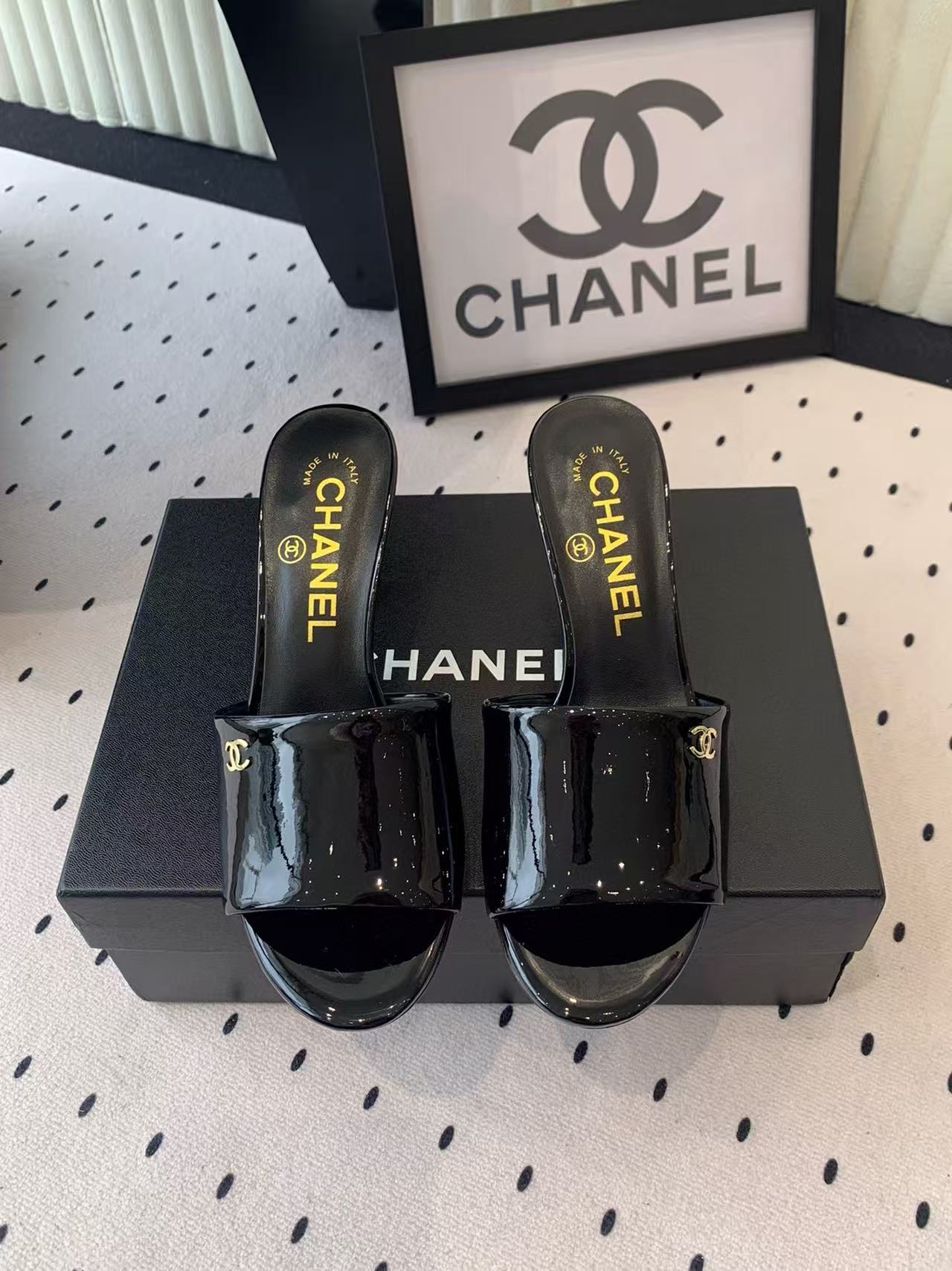 CHANE1 高品質パテントレザーハイヒールサンダル【50％割引+送料無料】