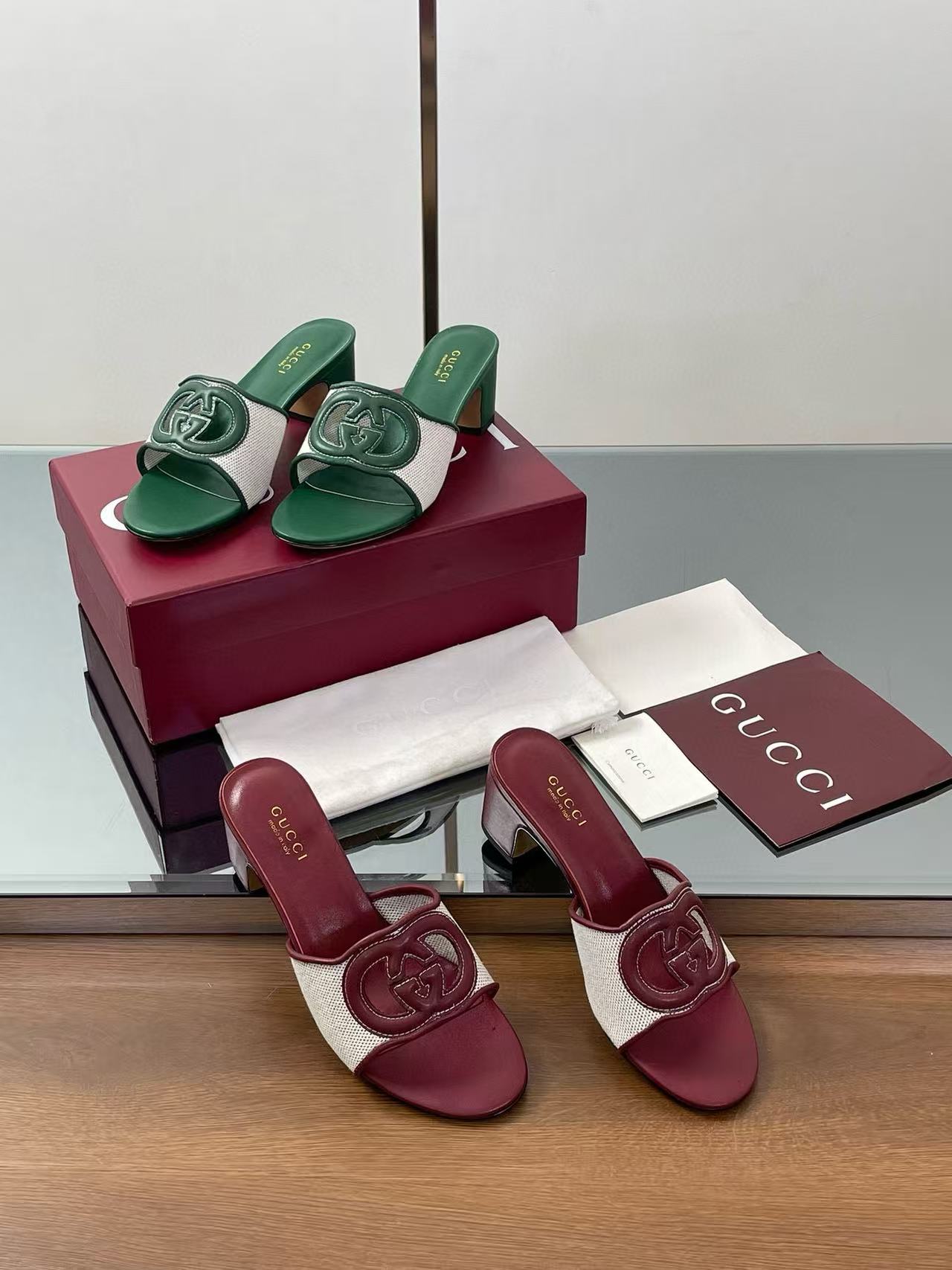 GUCC1 高品質ダブルG中空ハイヒール【50％割引+送料無料】