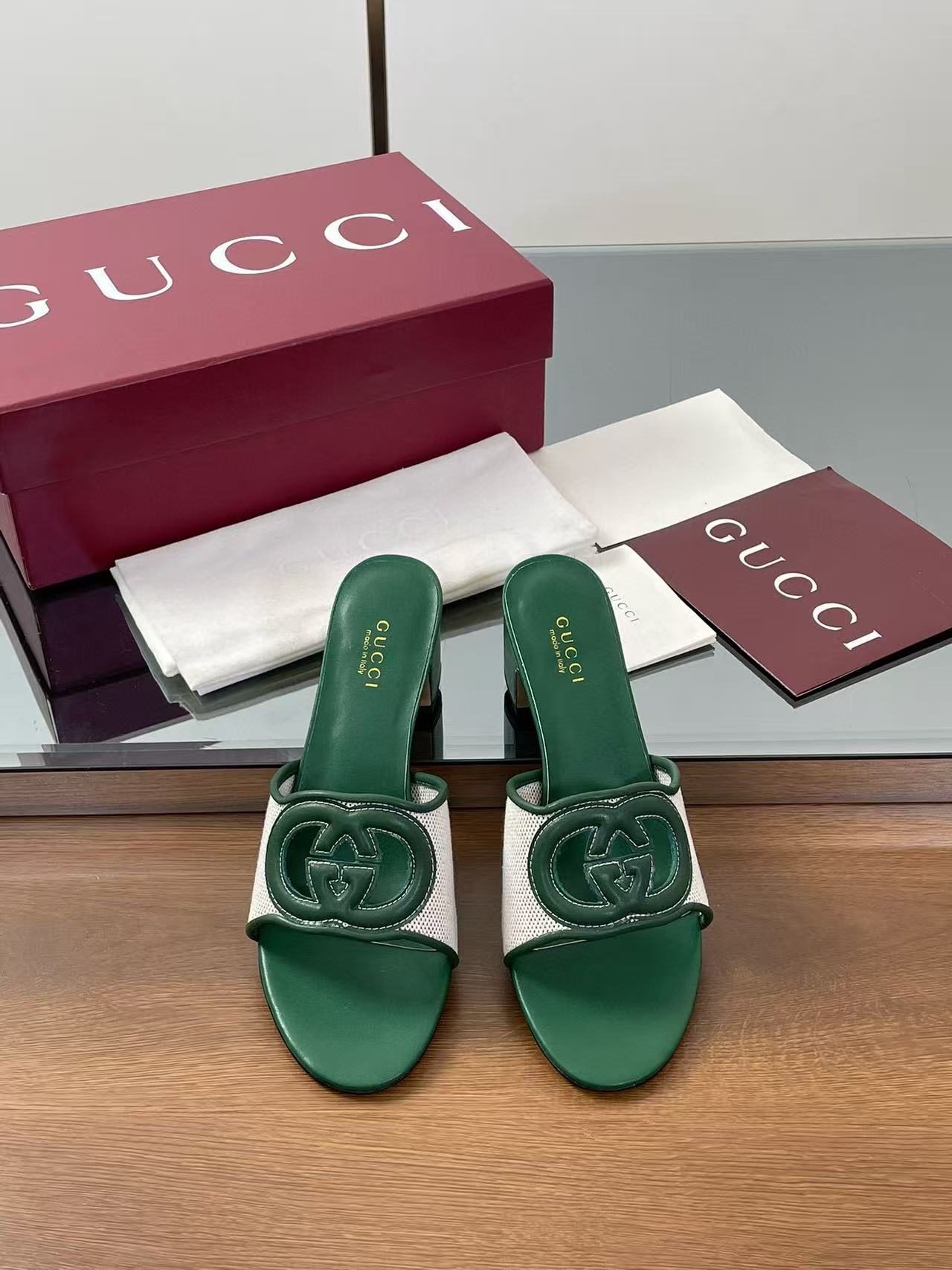 GUCC1 高品質ダブルG中空ハイヒール【50％割引+送料無料】