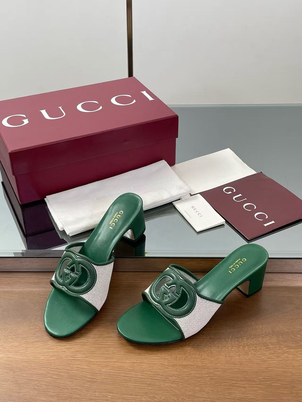 GUCC1 高品質ダブルG中空ハイヒール【50％割引+送料無料】