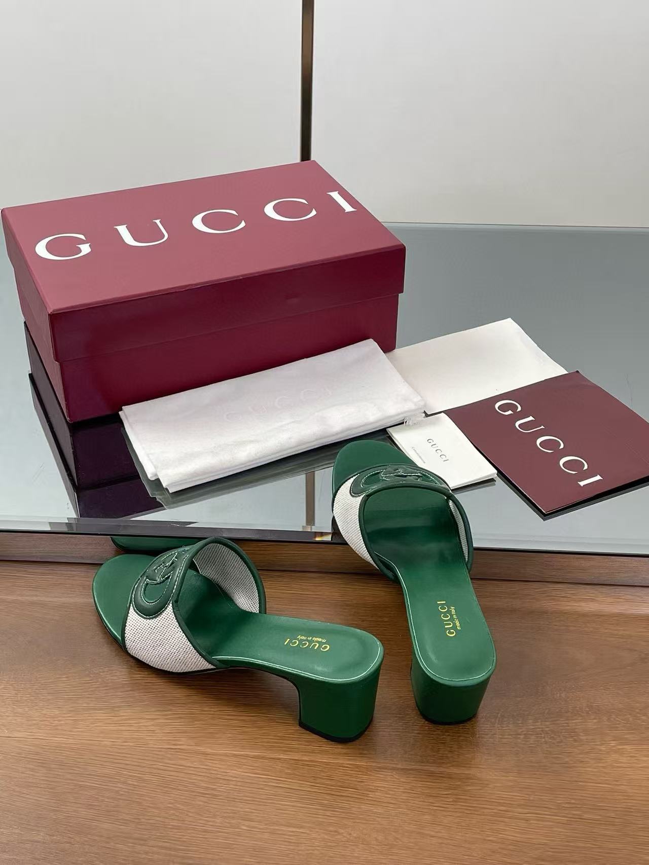 GUCC1 高品質ダブルG中空ハイヒール【50％割引+送料無料】