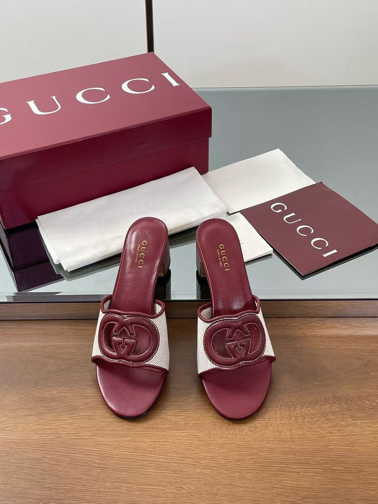 GUCC1 高品質ダブルG中空ハイヒール【50％割引+送料無料】