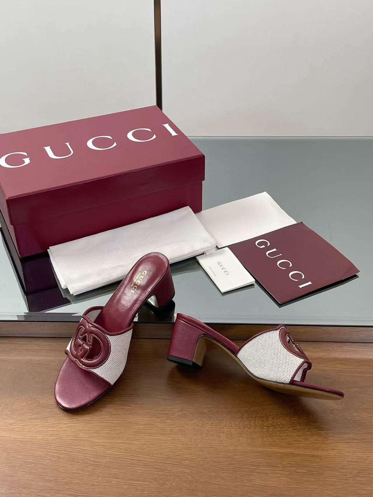 GUCC1 高品質ダブルG中空ハイヒール【50％割引+送料無料】