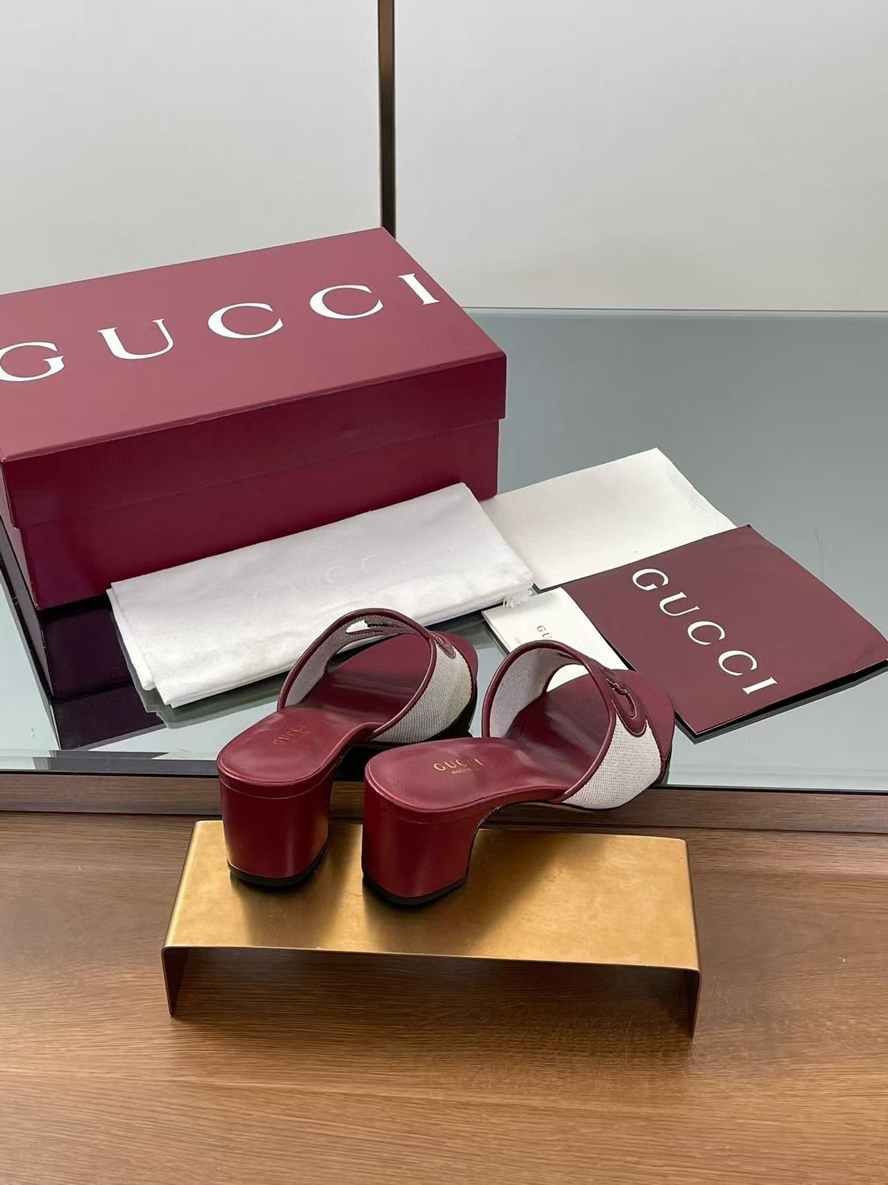 GUCC1 高品質ダブルG中空ハイヒール【50％割引+送料無料】