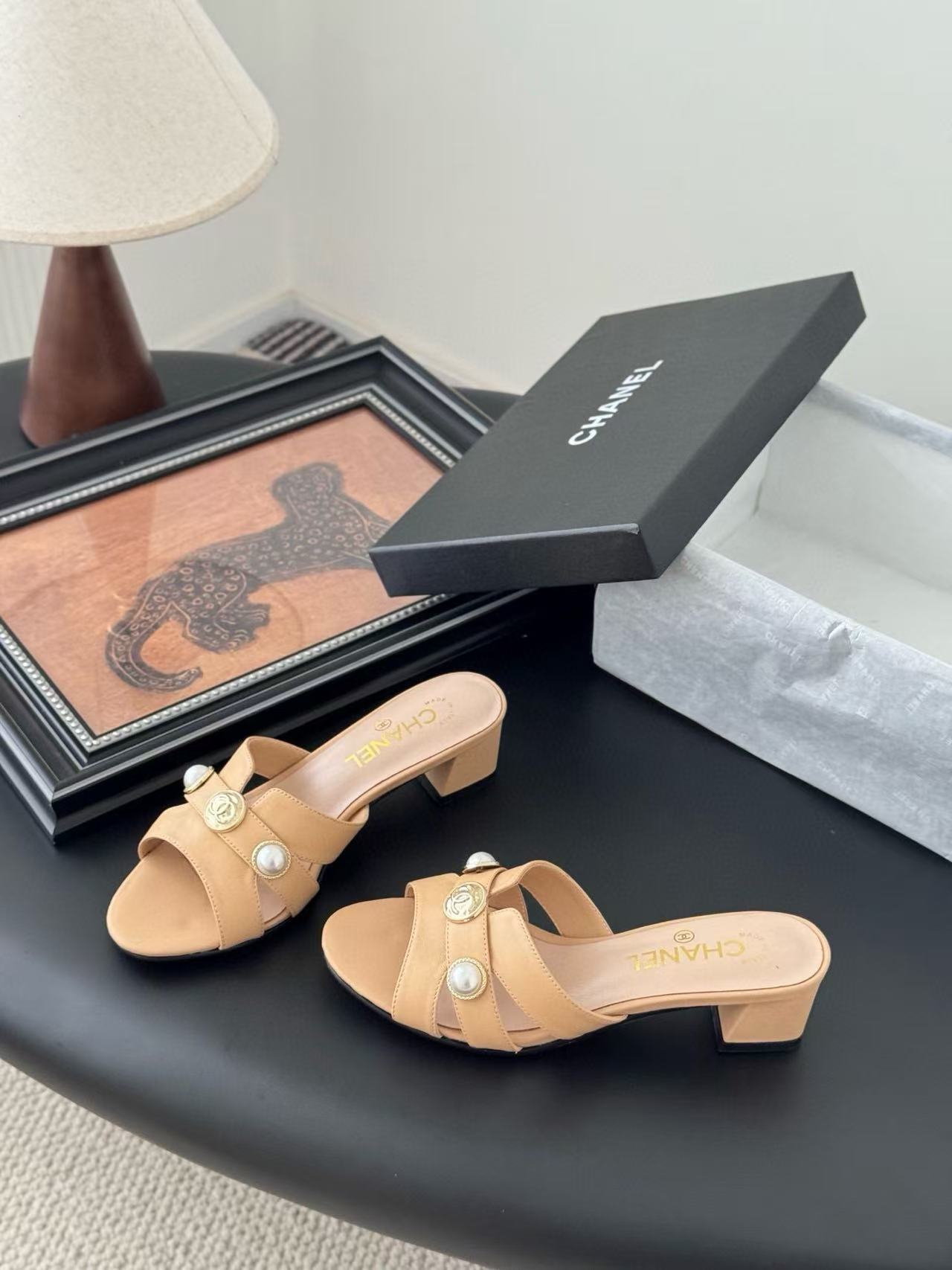 CHANE1 高品質ダブルCローヒールスリッパ【50％割引+送料無料】