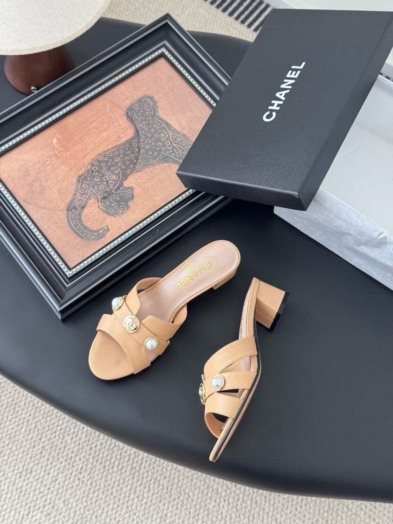 CHANE1 高品質ダブルCローヒールスリッパ【50％割引+送料無料】