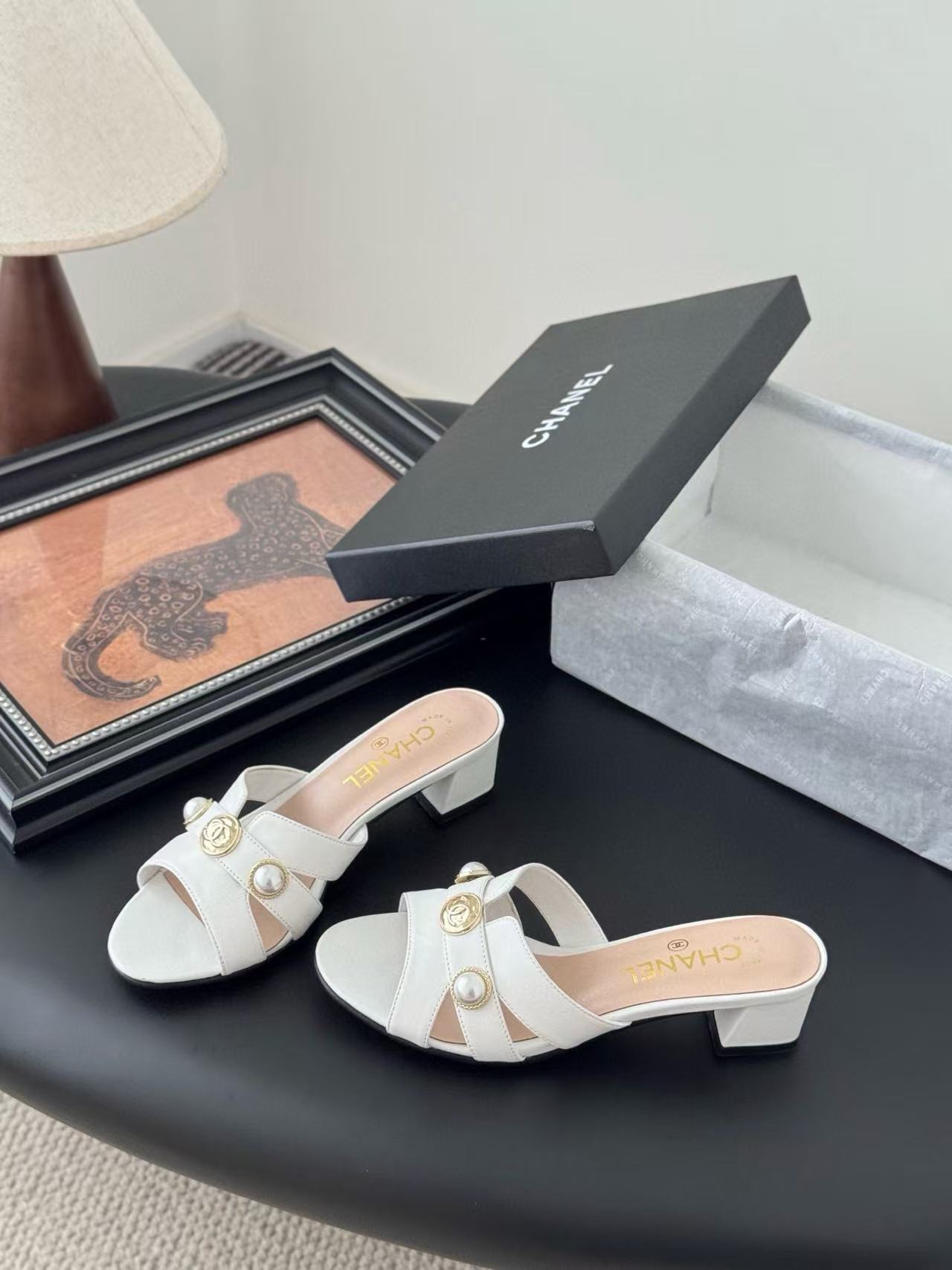 CHANE1 高品質ダブルCローヒールスリッパ【50％割引+送料無料】