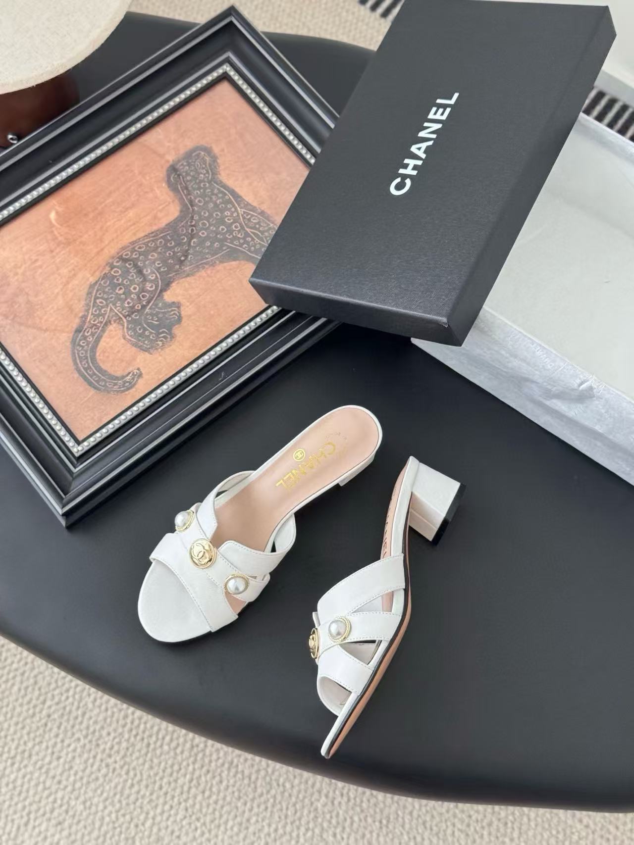 CHANE1 高品質ダブルCローヒールスリッパ【50％割引+送料無料】