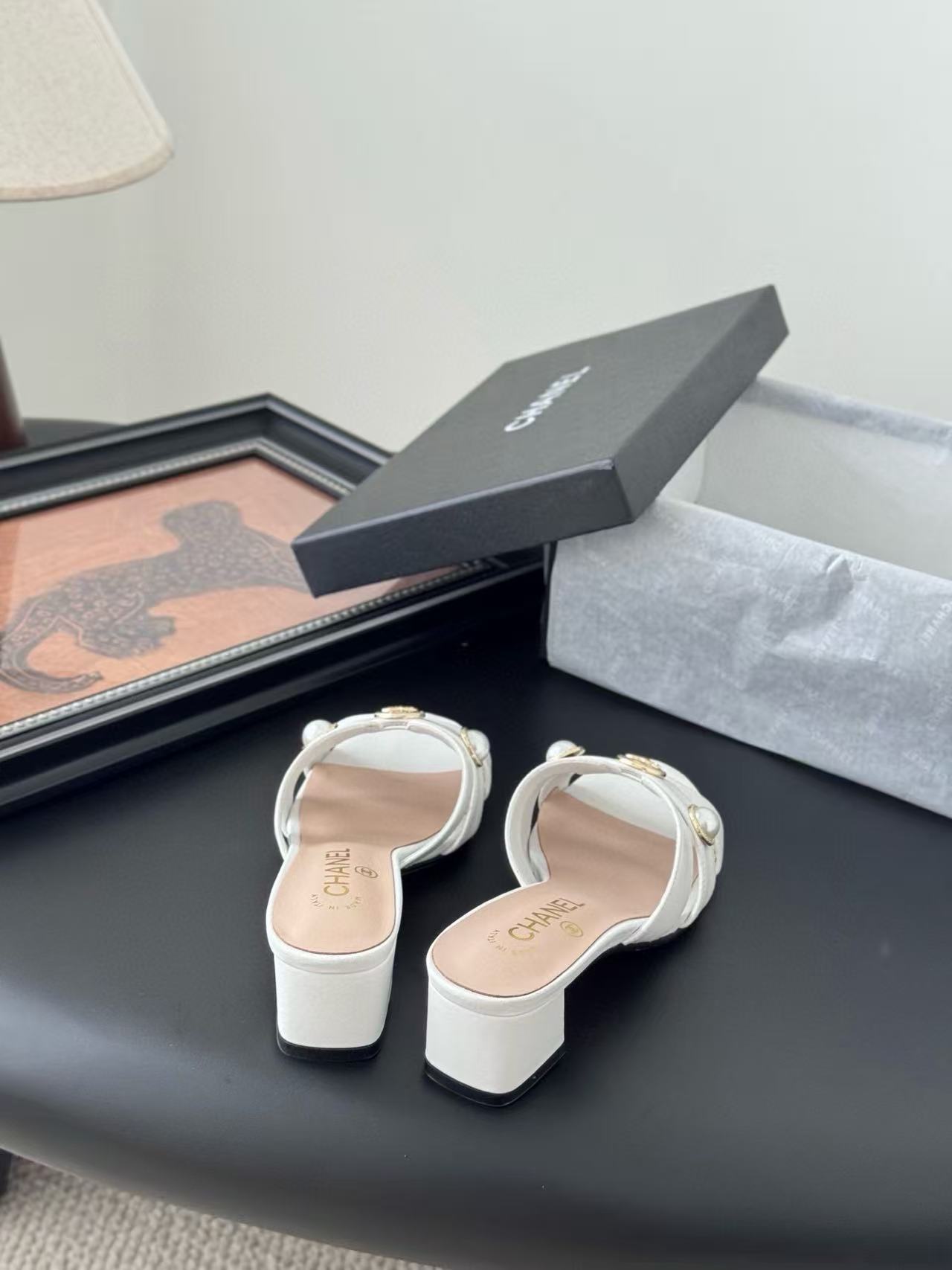 CHANE1 高品質ダブルCローヒールスリッパ【50％割引+送料無料】