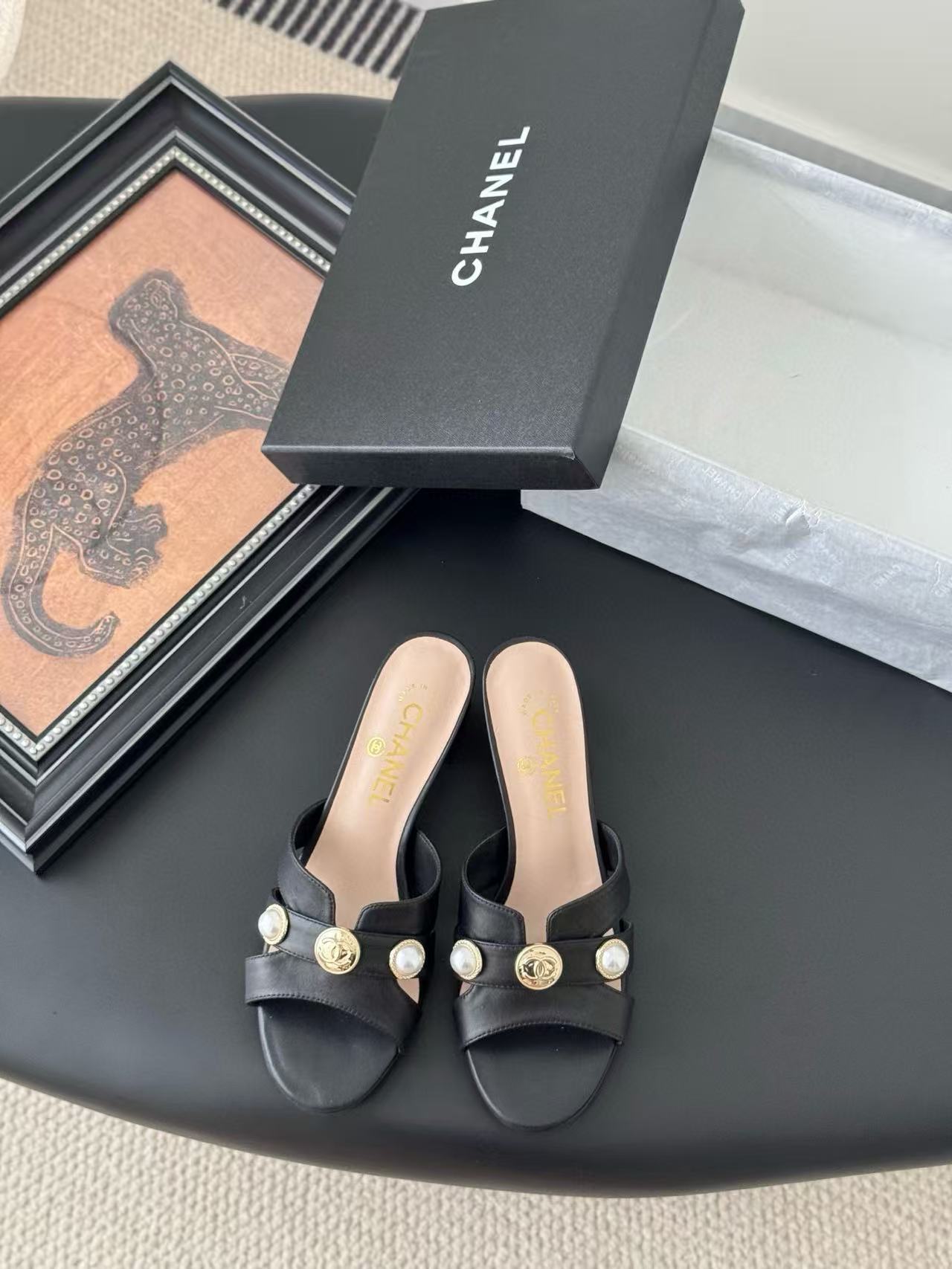 CHANE1 高品質ダブルCローヒールスリッパ【50％割引+送料無料】