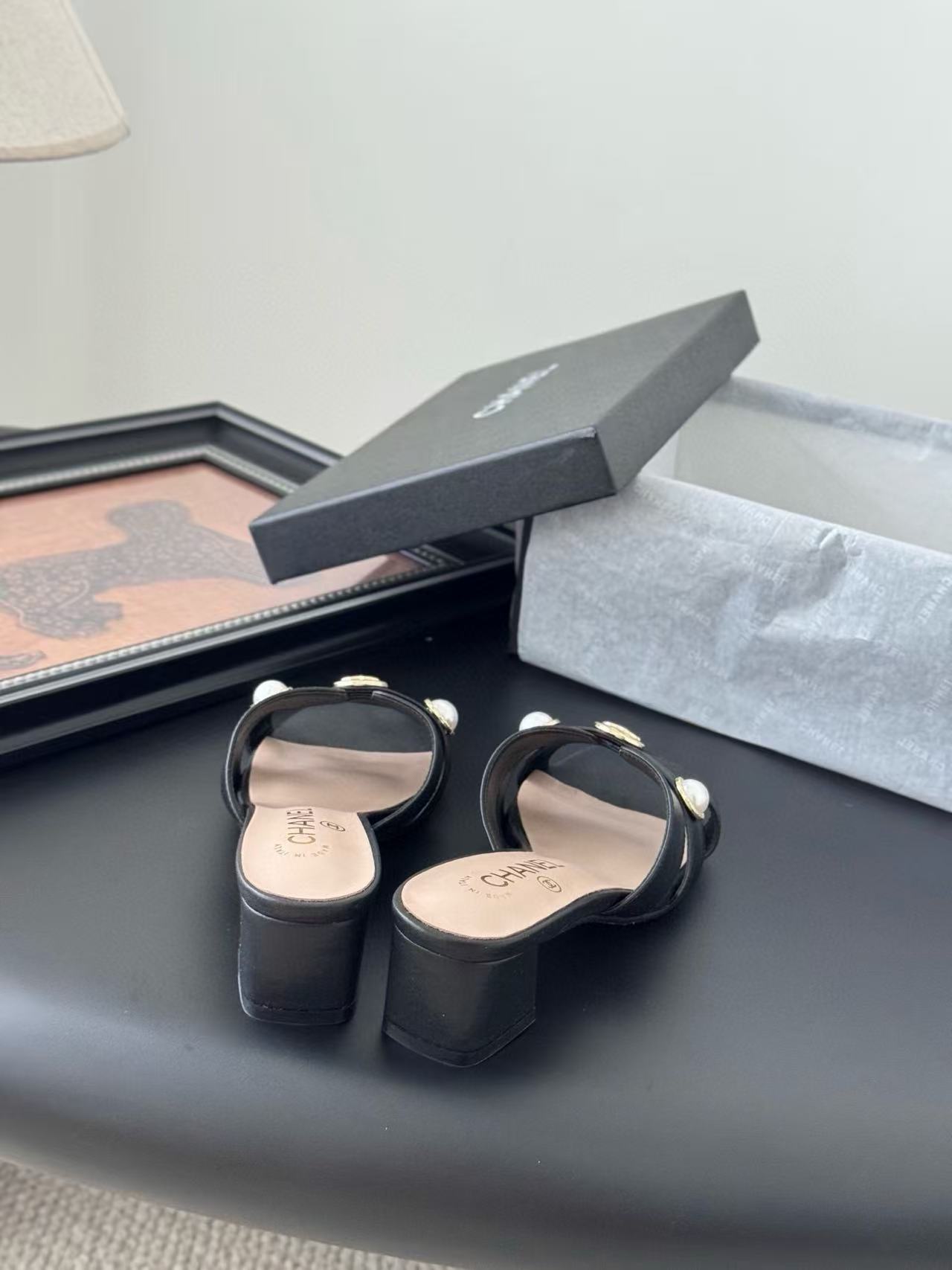 CHANE1 高品質ダブルCローヒールスリッパ【50％割引+送料無料】