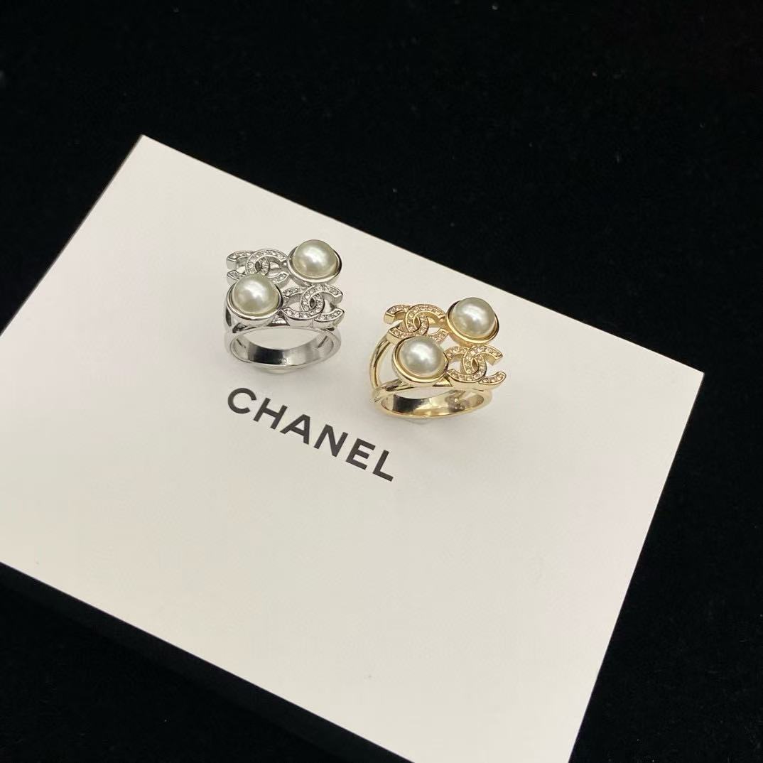 CHANE1 ダブルCパールリング【50％割引+送料無料】
