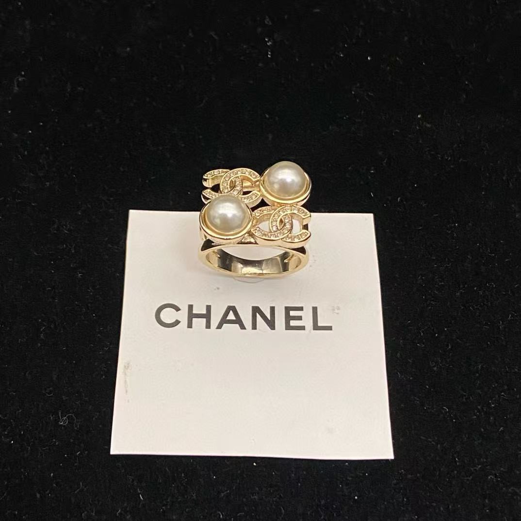 CHANE1 ダブルCパールリング【50％割引+送料無料】