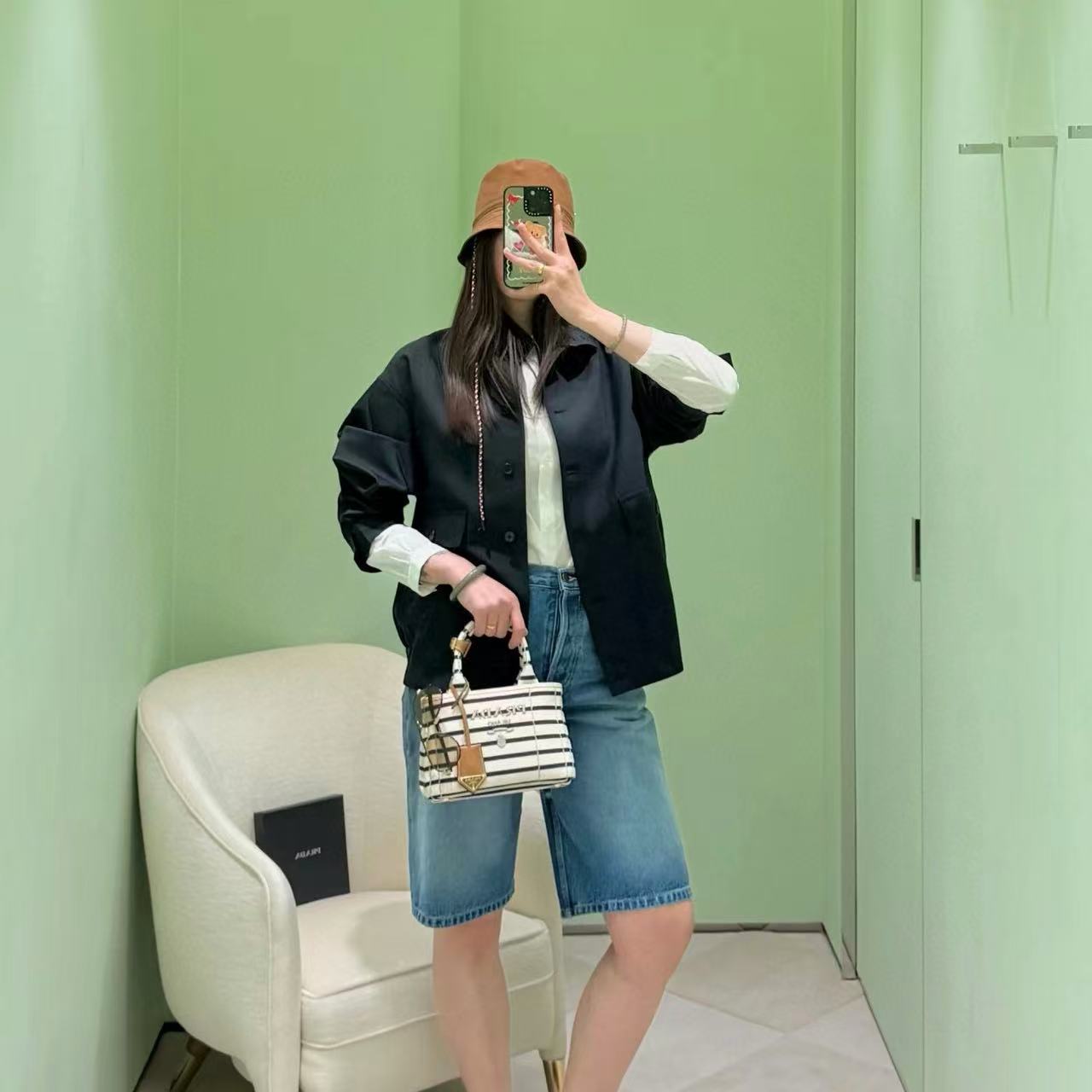 PR4DA ストライプトートバッグ【50％割引+送料無料】