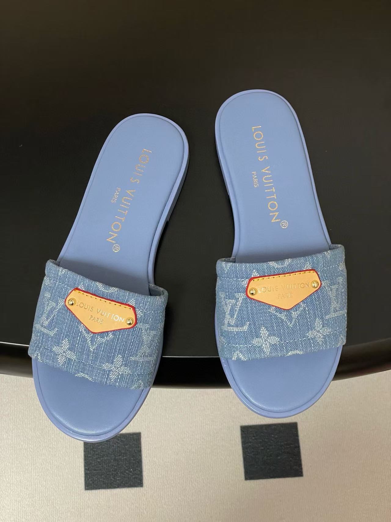LVの高品質デニムスリッパ【50％割引+送料無料】