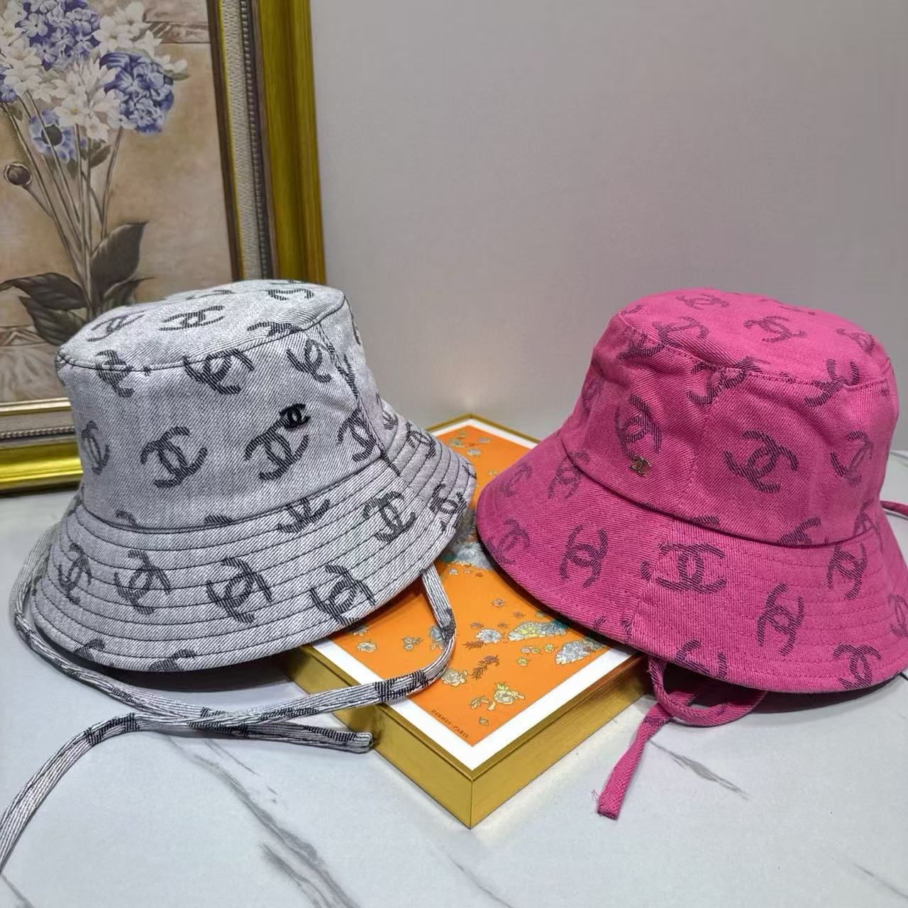 CHANE1 デニムダブルCバケットハット【 50％割引+送料無料】