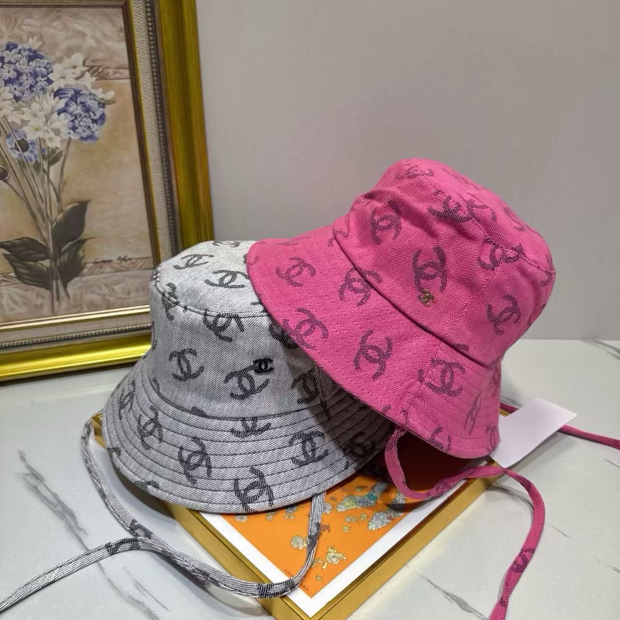 CHANE1 デニムダブルCバケットハット【 50％割引+送料無料】