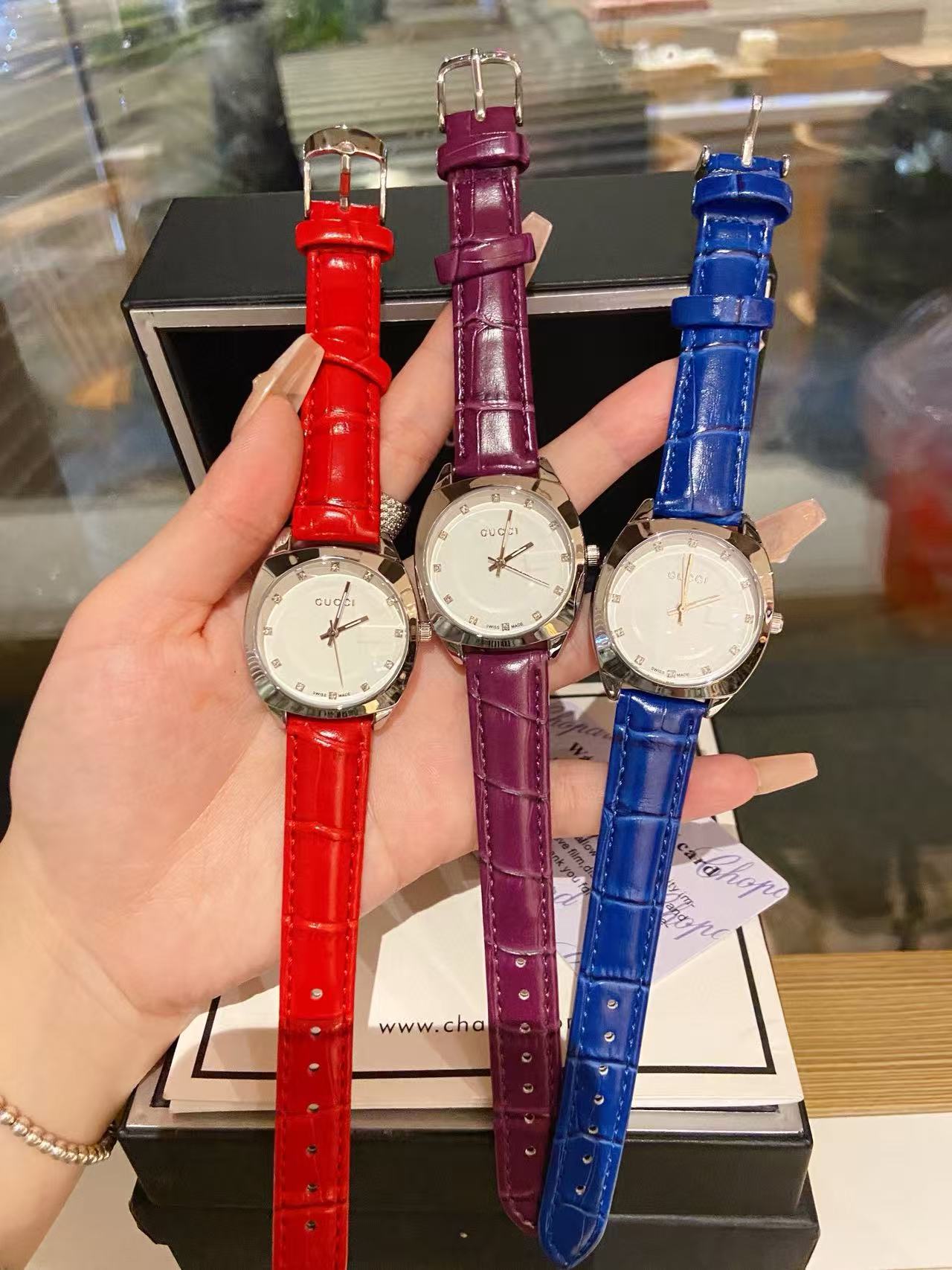 GUCC1 レザーストラップ レディース腕時計【 50％割引+送料無料】