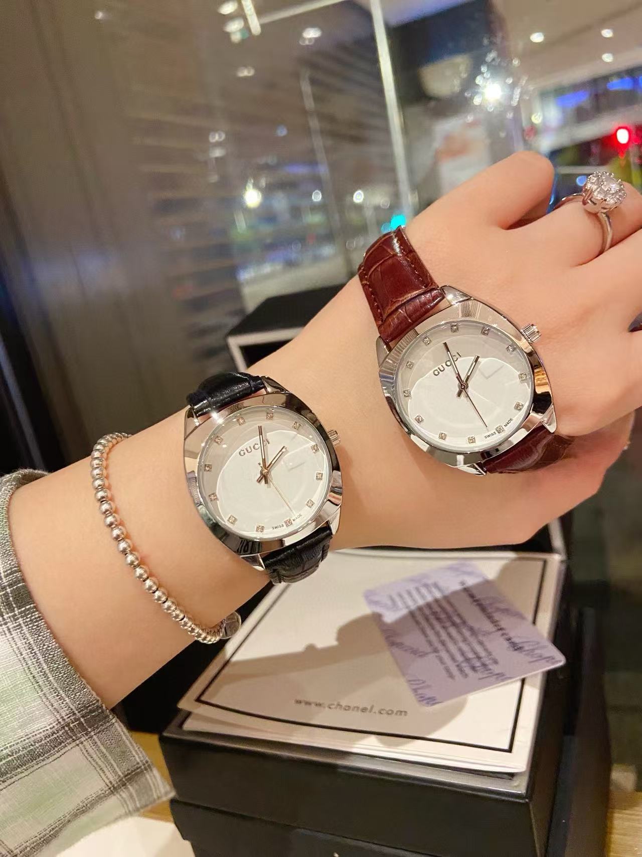 GUCC1 レザーストラップ レディース腕時計【 50％割引+送料無料】