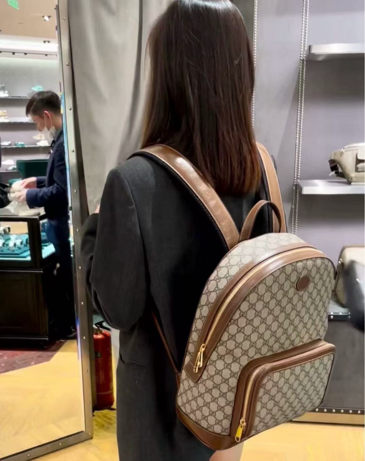 GUCC1 プリントバックパック【 50％割引+送料無料】