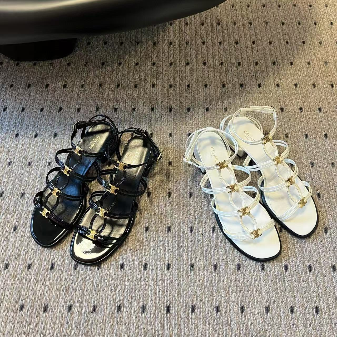 CEL1NEの高品質凱旋門ローヒールサンダル【50％割引+送料無料】