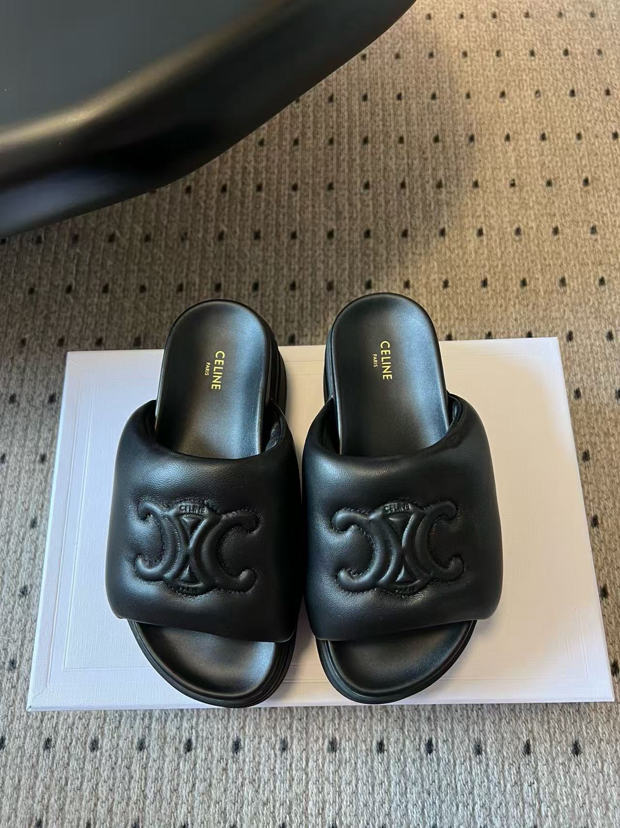 CEL1NEの高品質凱旋門厚底スリッパ【50％割引+送料無料】