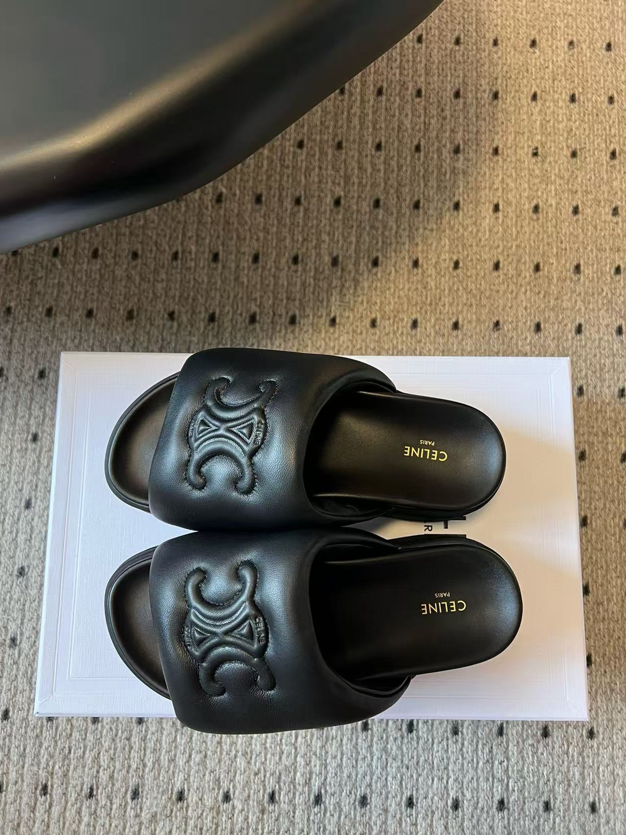 CEL1NEの高品質凱旋門厚底スリッパ【50％割引+送料無料】