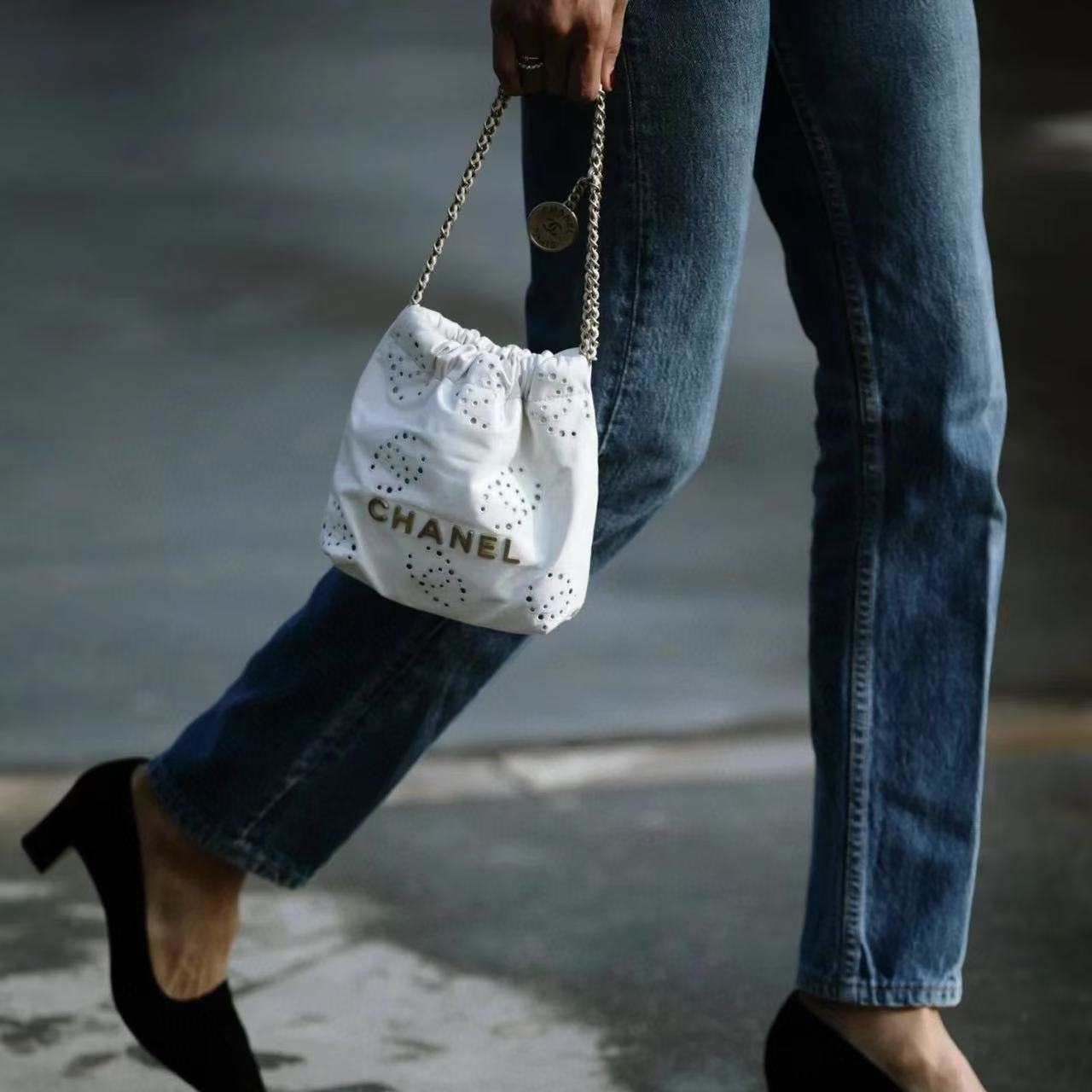 CHANE1 チェーン中空ショッピングバッグ【 50％割引+送料無料】