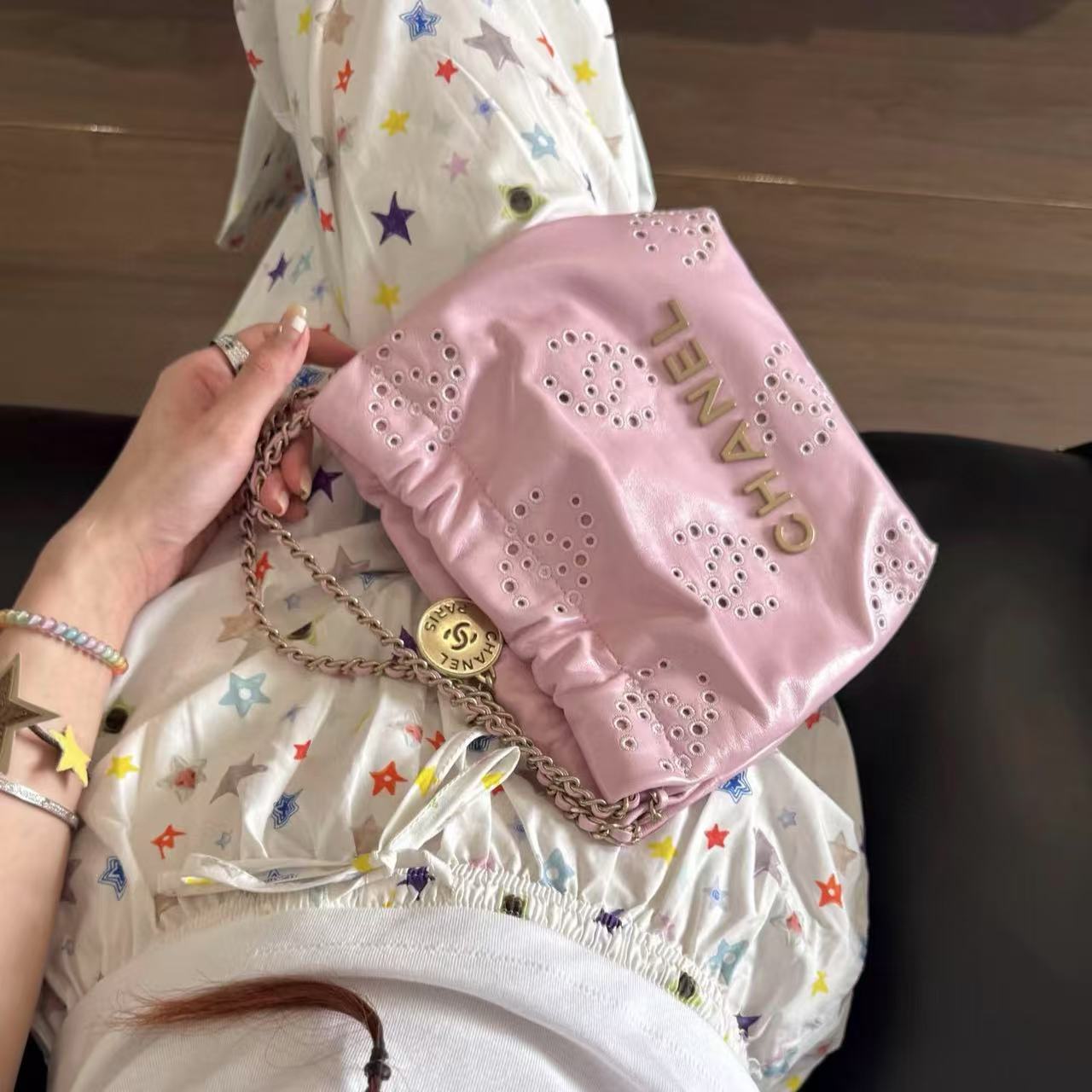 CHANE1 チェーン中空ショッピングバッグ【 50％割引+送料無料】