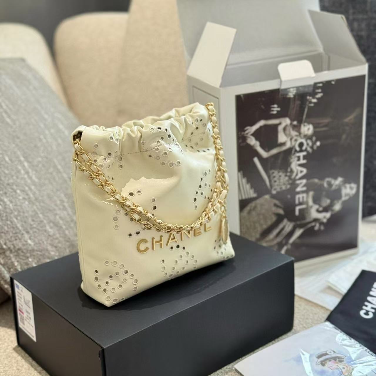 CHANE1 チェーン中空ショッピングバッグ【 50％割引+送料無料】