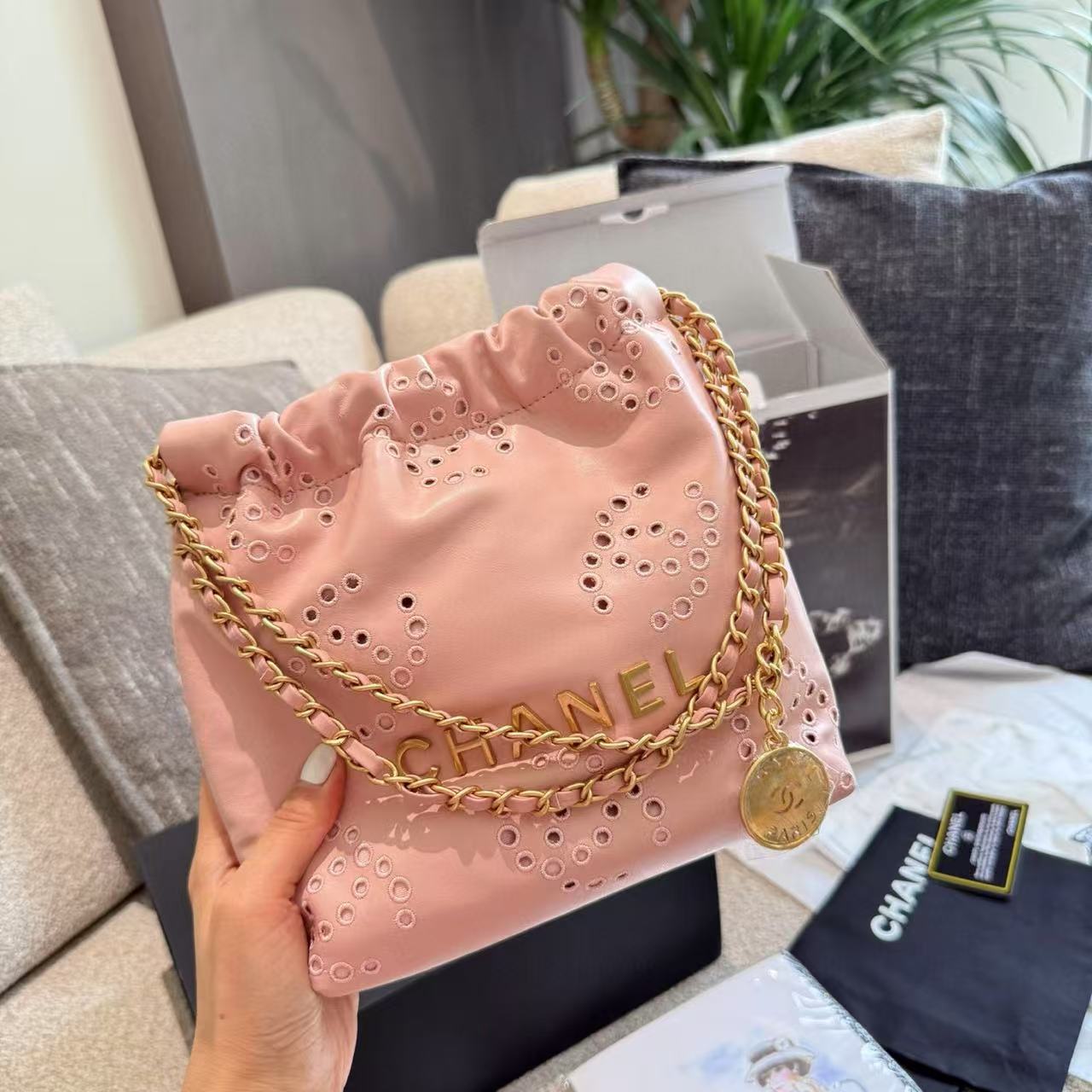 CHANE1 チェーン中空ショッピングバッグ【 50％割引+送料無料】