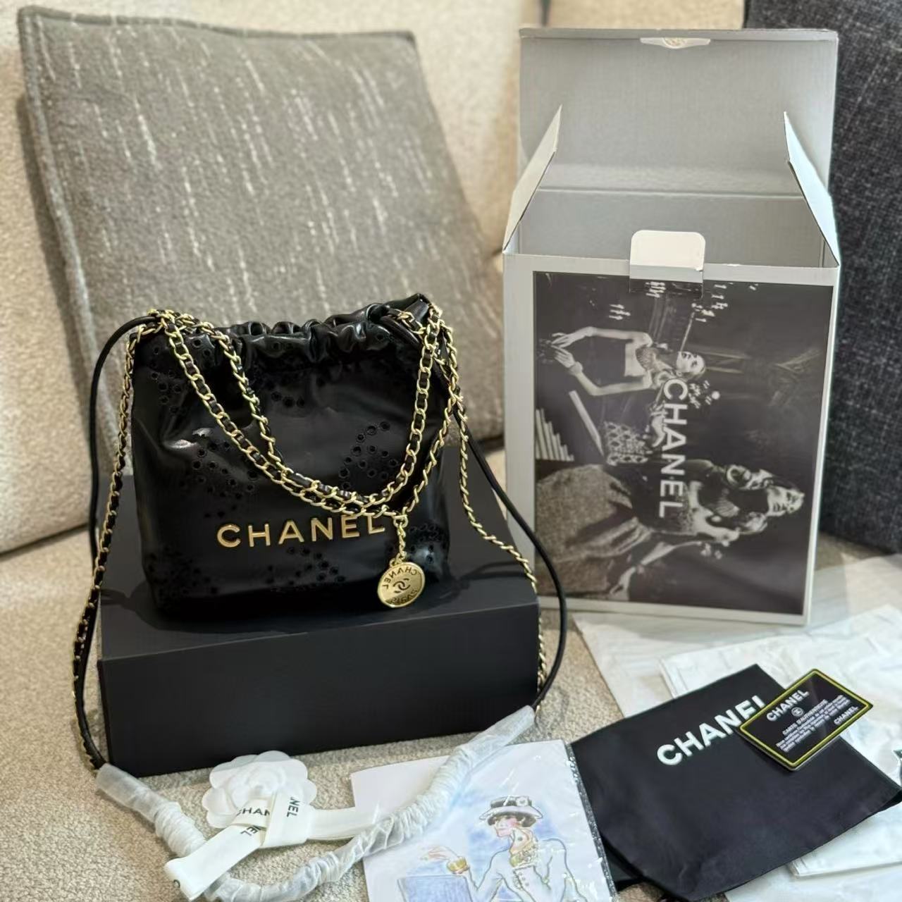 CHANE1 チェーン中空ショッピングバッグ【 50％割引+送料無料】