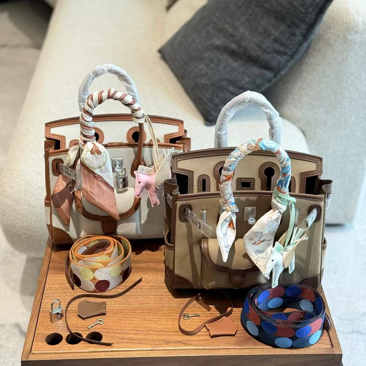 HERME5の高品質キャンバスハンドバッグ【 50％割引+送料無料】