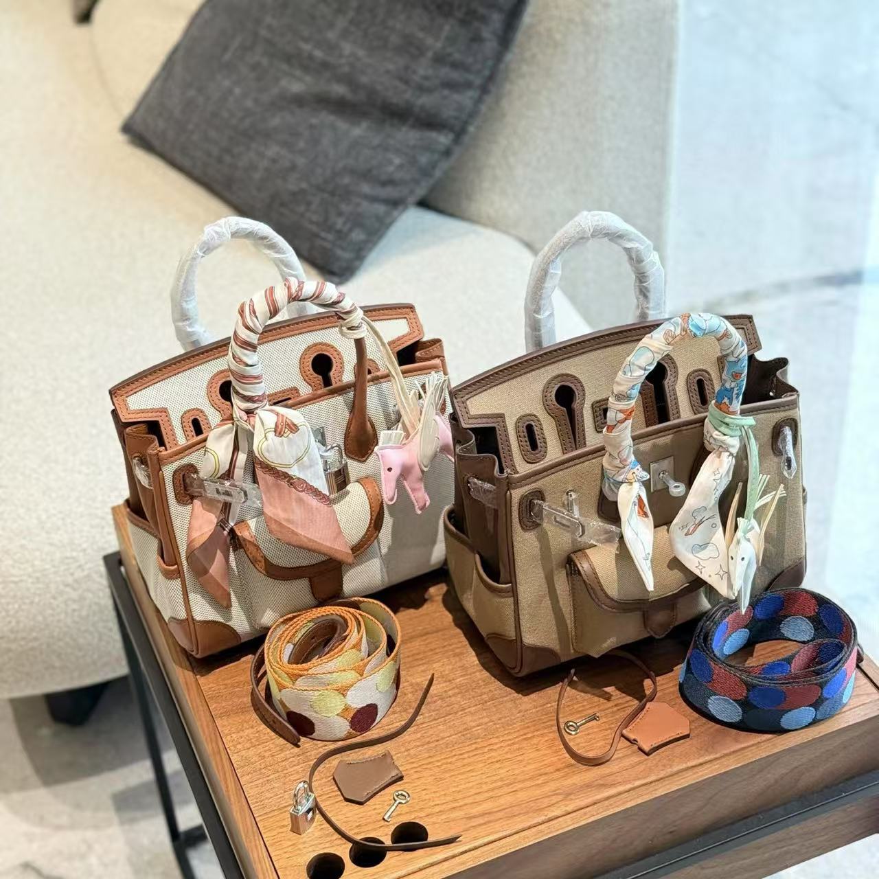 HERME5の高品質キャンバスハンドバッグ【 50％割引+送料無料】