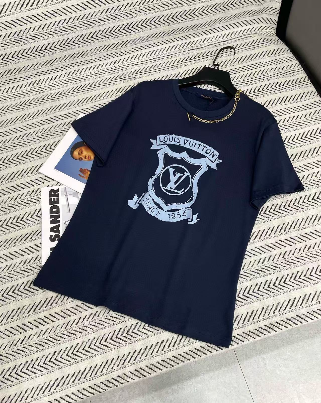 LVプリントチェーンTシャツ【50％割引+送料無料】