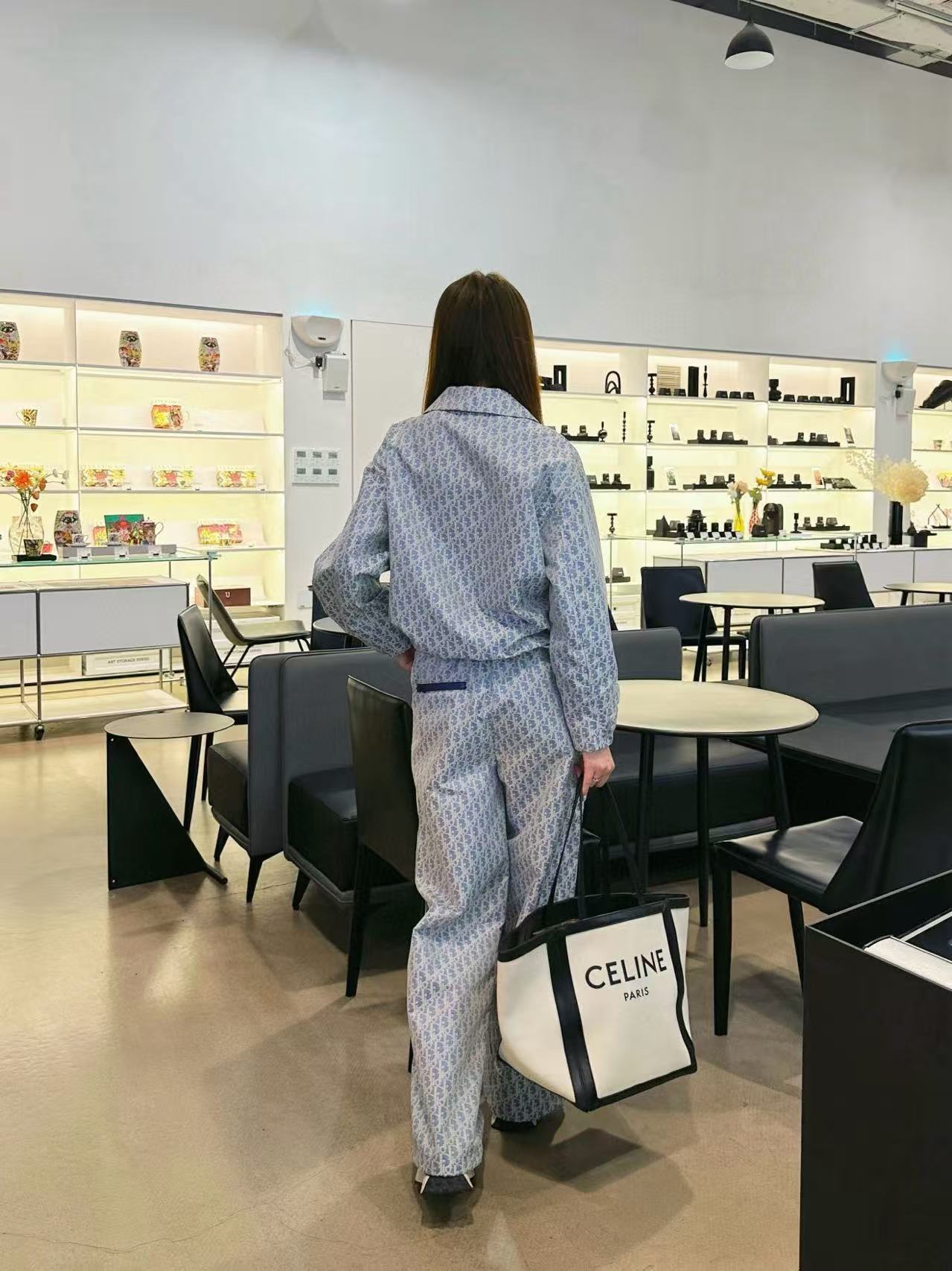 DI0Rジャカードジッパージャケット+パンツのツーピースセット【50％割引+送料無料】