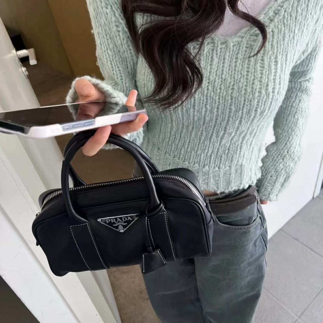 PR4DA 牛革ハンドバッグ【50％割引+送料無料】