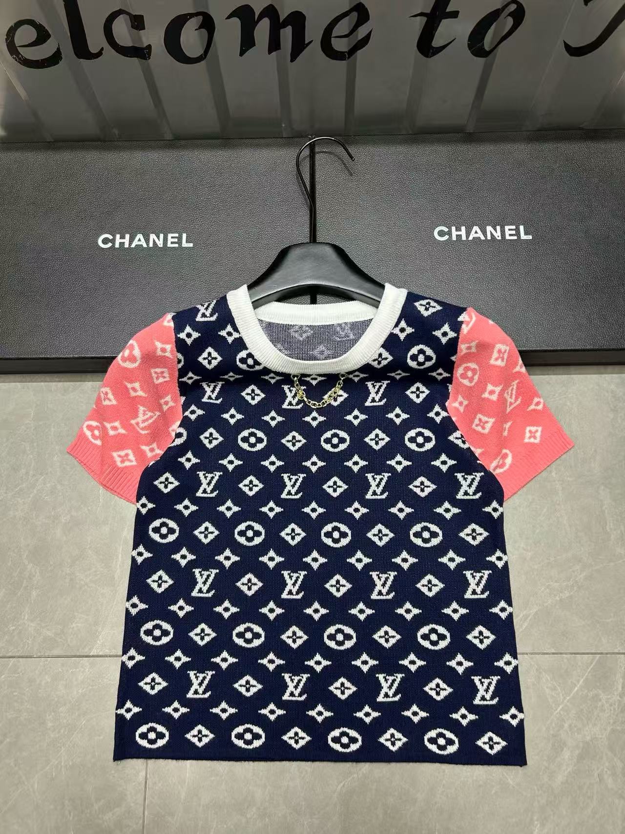 LVカラーブロックプリントチェーンセーター【50％割引+送料無料】