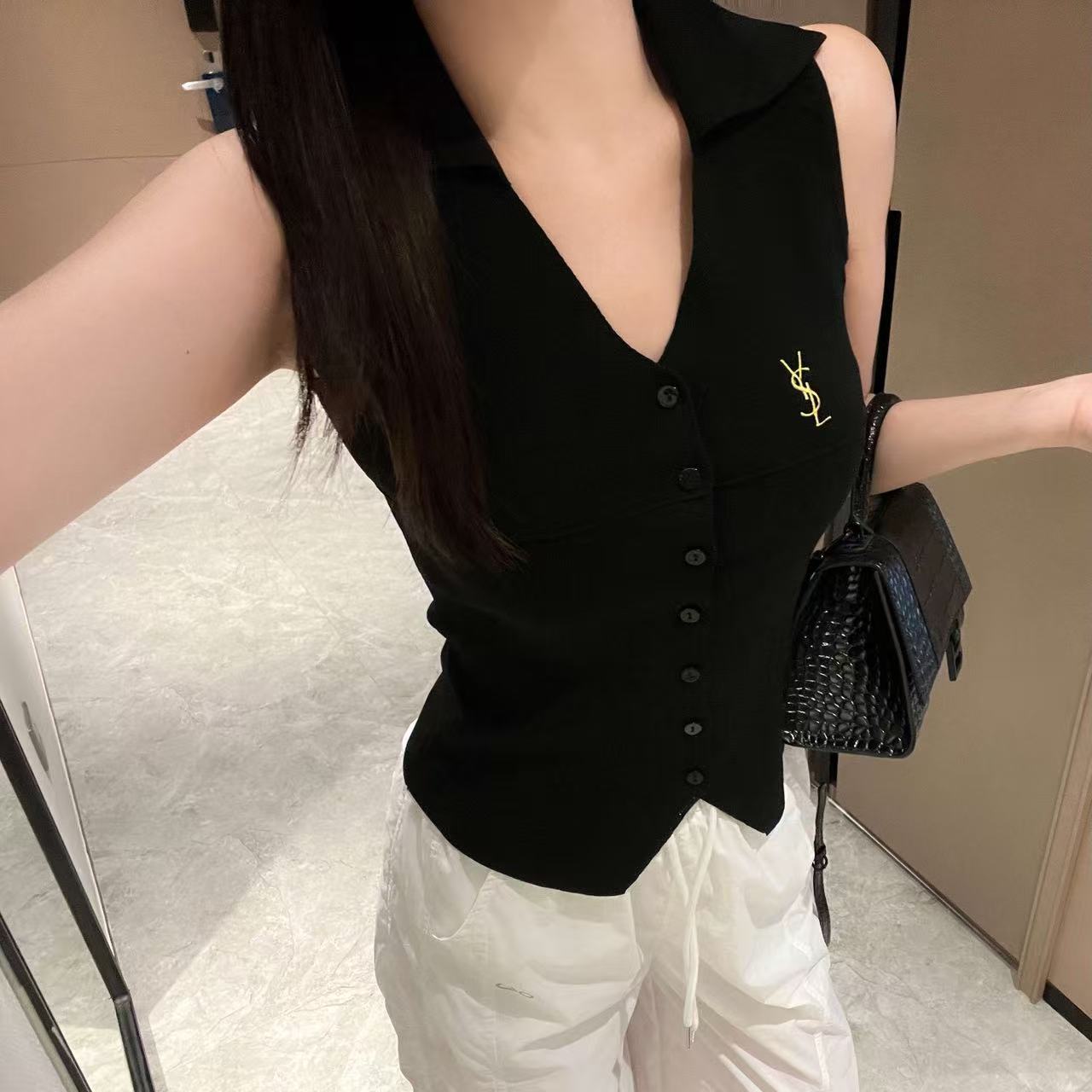 YSL ラペルウールベスト【50％割引+送料無料】