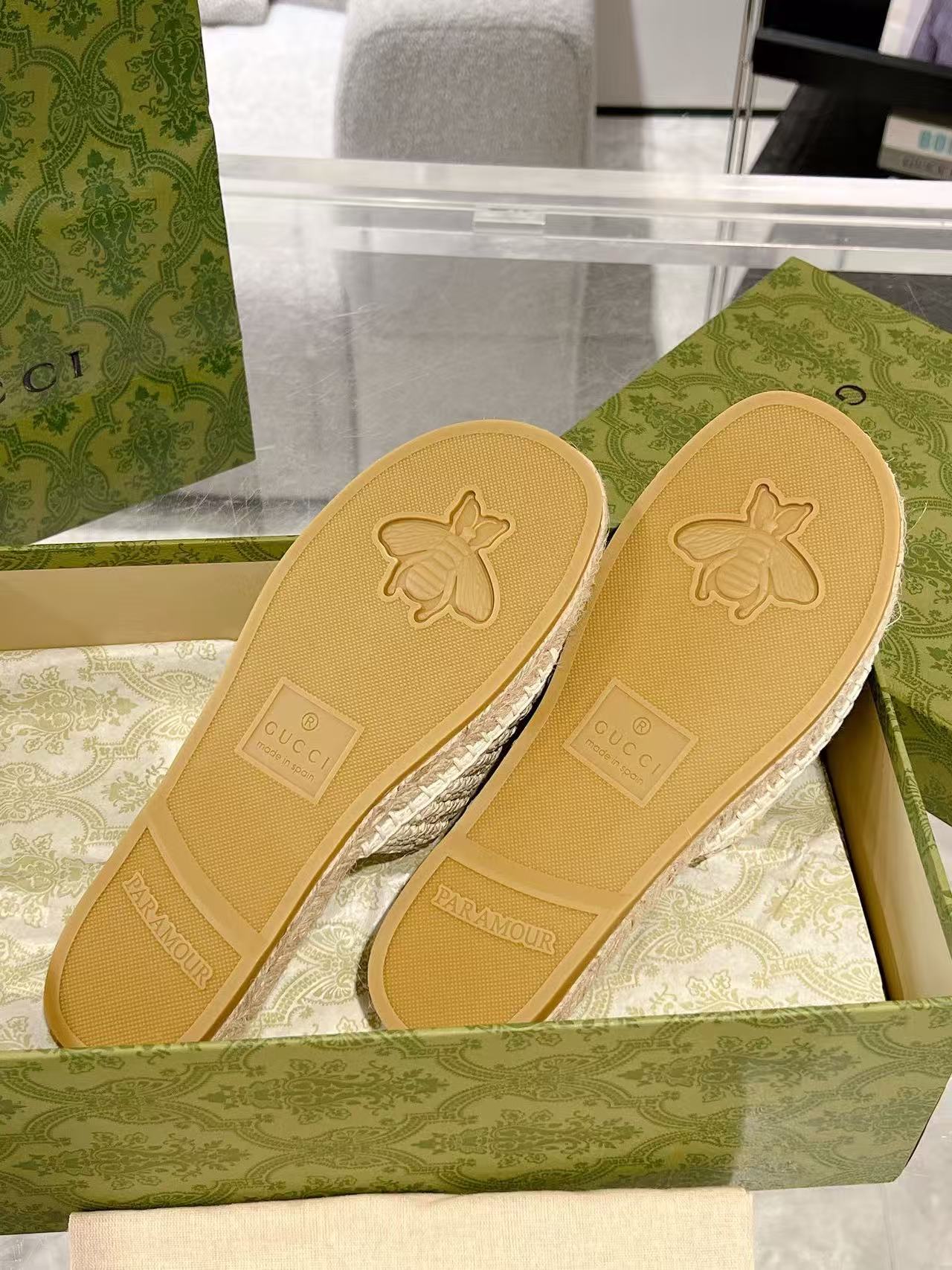 GUCC1 高品質ラインストーンダブルG織りスリッパ【50％割引+送料無料】